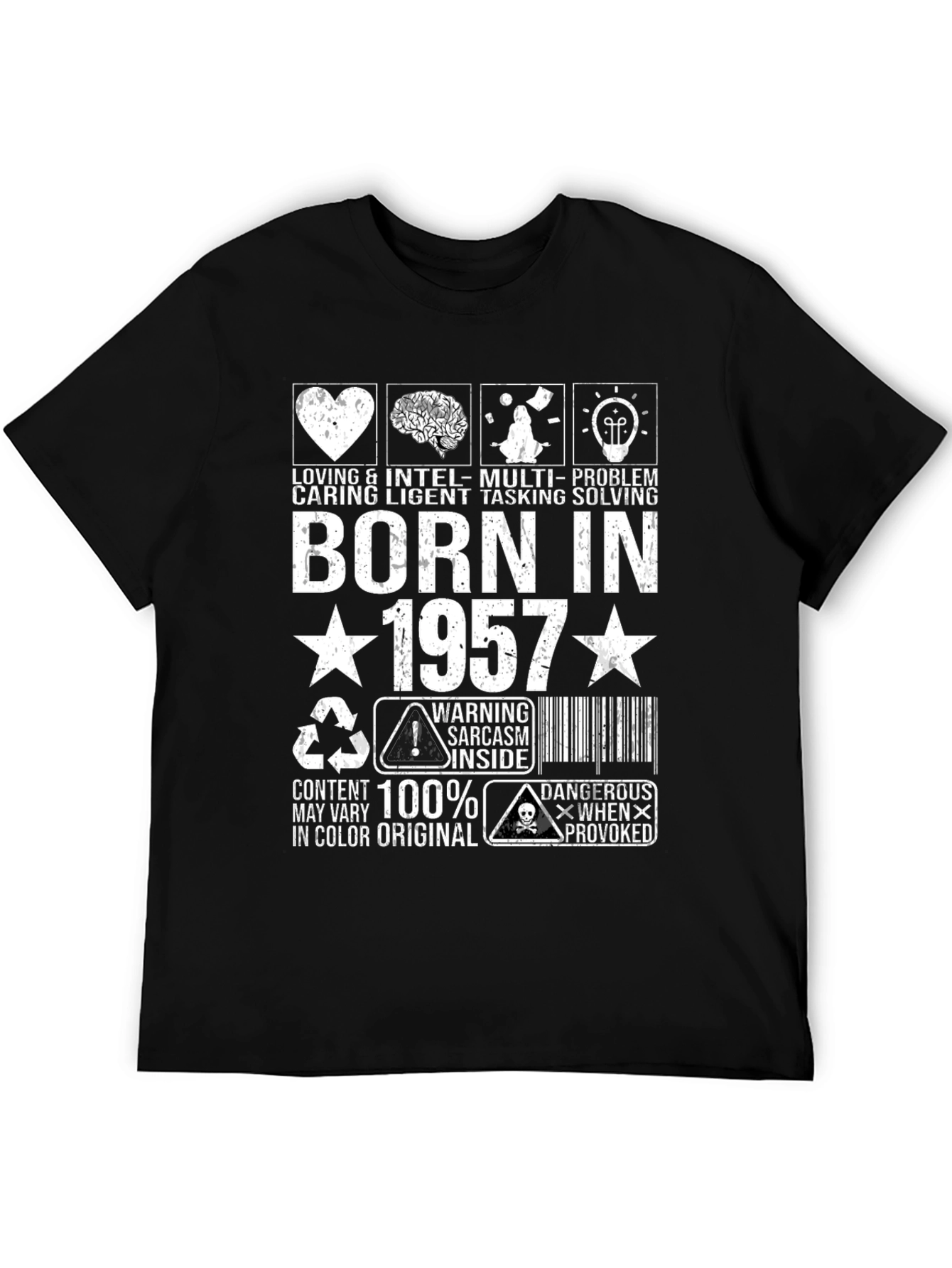 Black Born In 1957 Graphic T-Shirt view 5