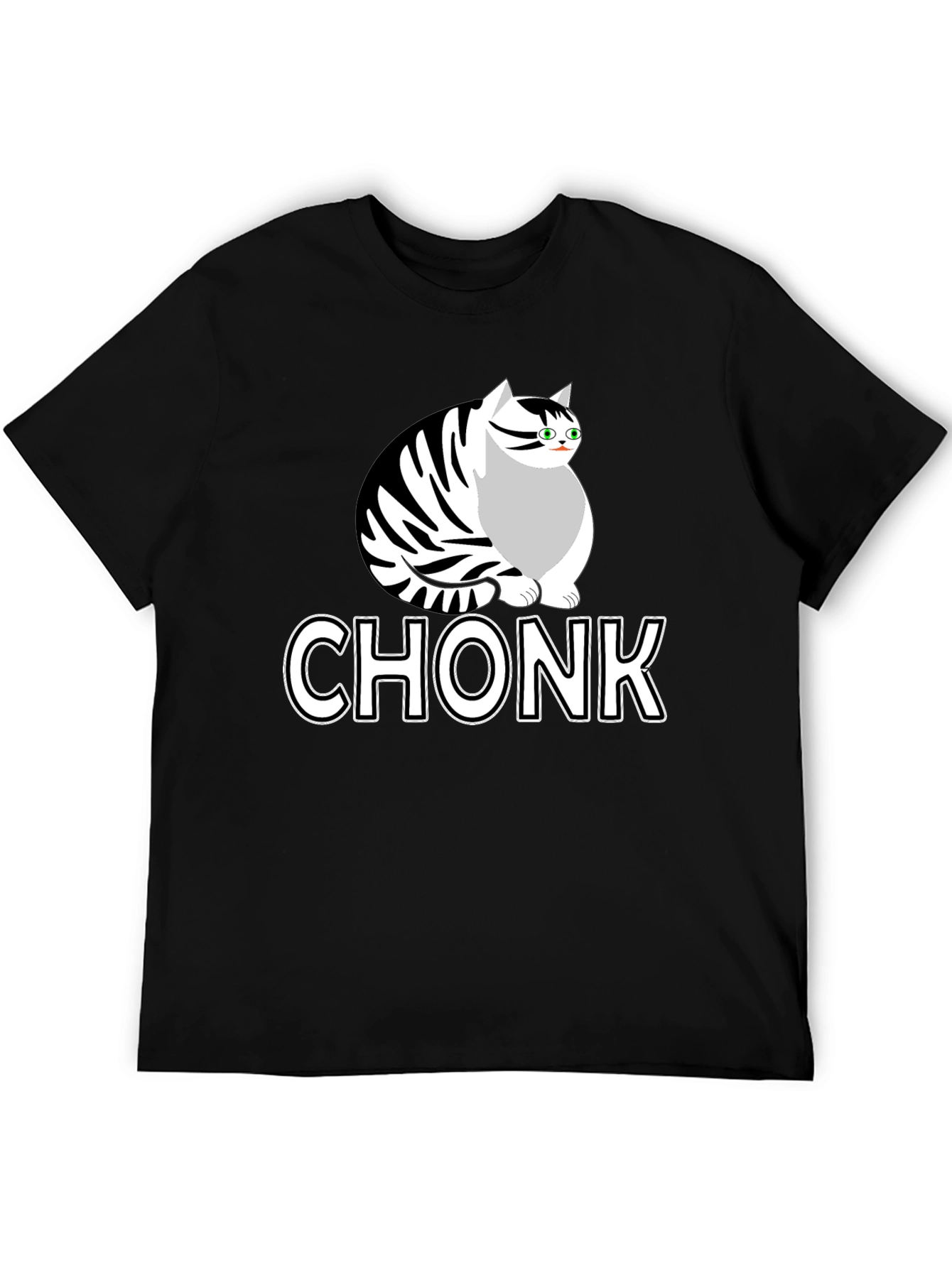 Black Chonk Cat Graphic T-Shirt - Funny Cat Lover Tee view 5
