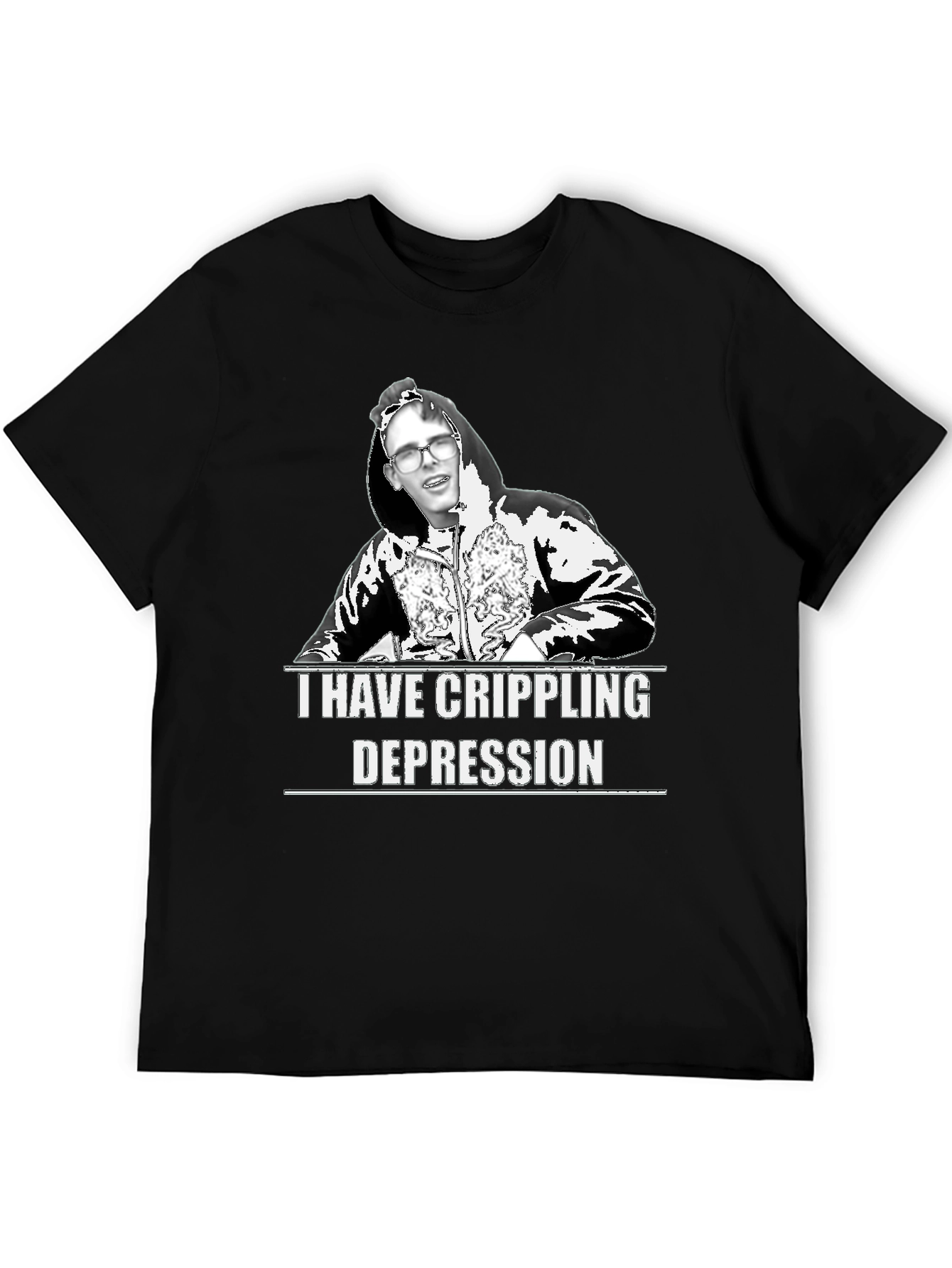 Black Crippling Depression Graphic Tee view 5