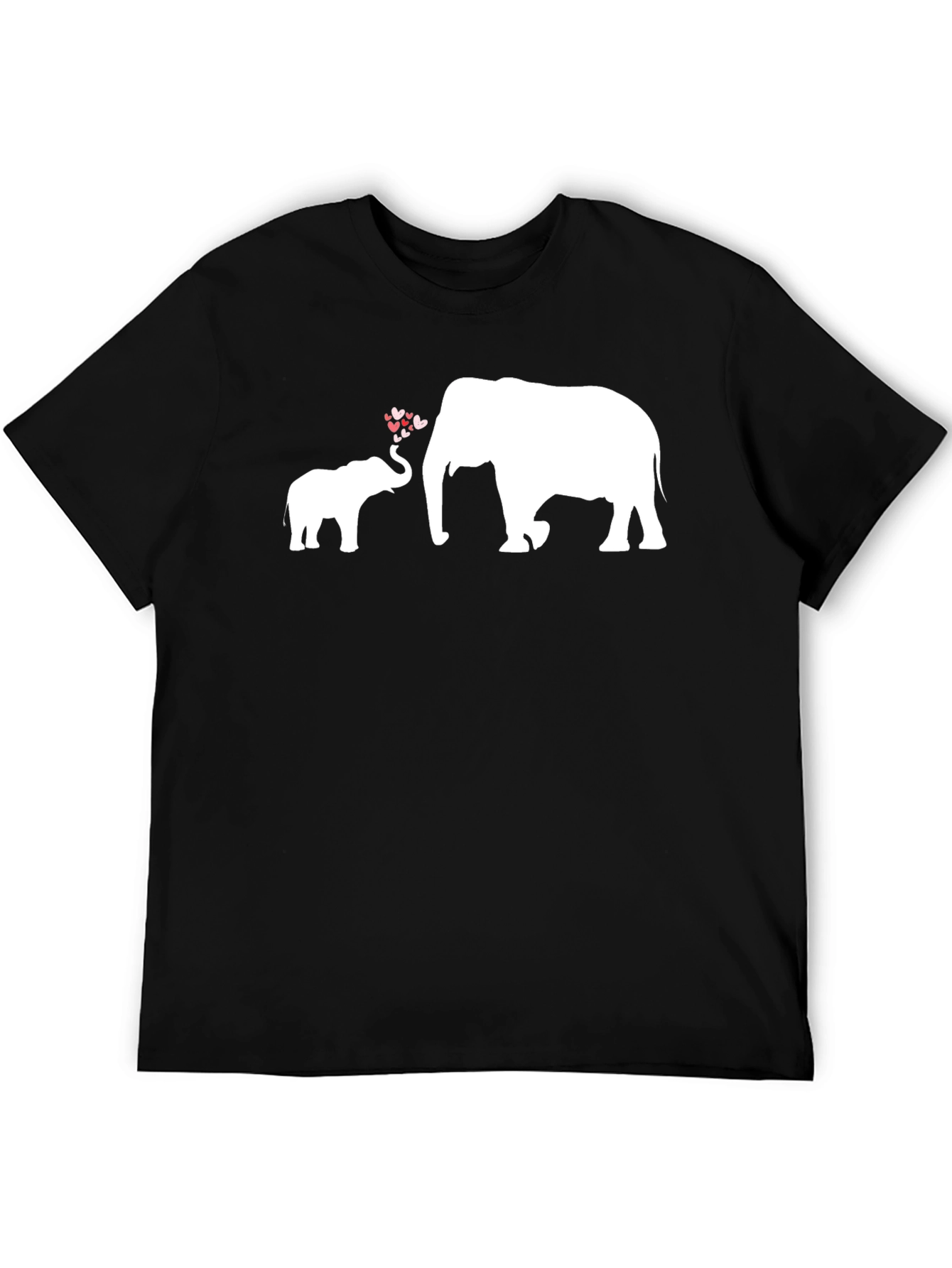 Black Elephant Love T-Shirt - Heartwarming Design view 5