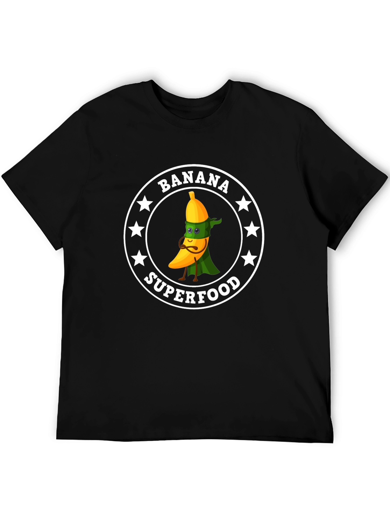 Black Banana Superfood T-Shirt - Funny Cartoon Fruit Tee view 5