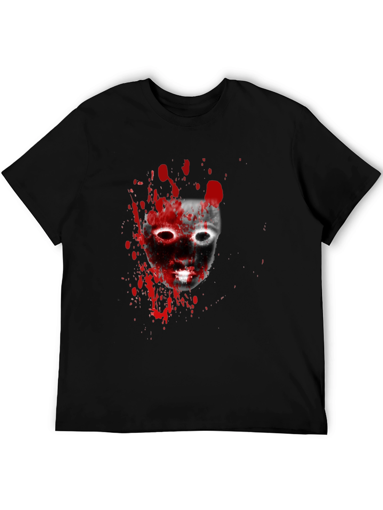 Black Bloody Mask Graphic Tee - Horrorcore Style view 5