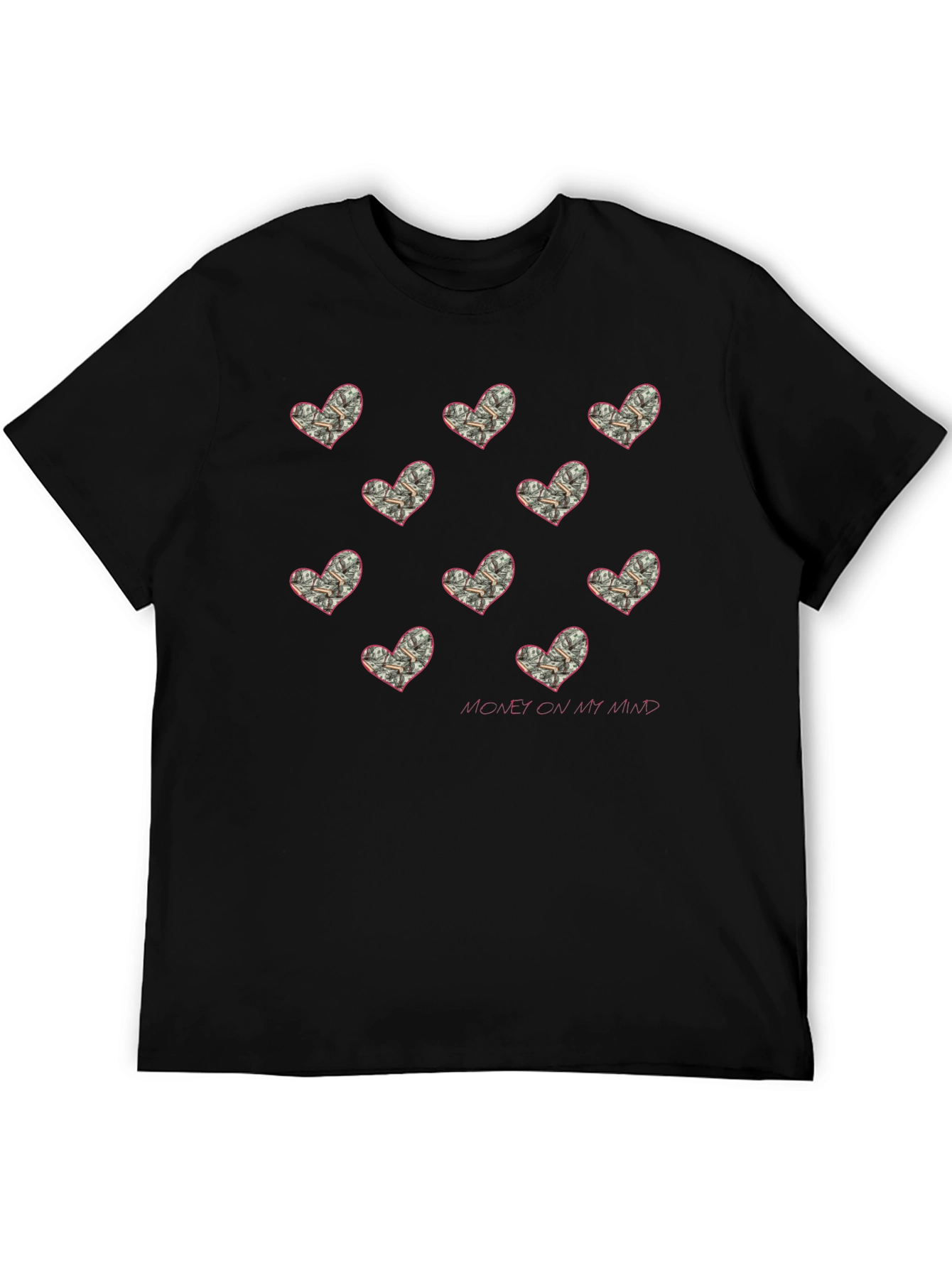 Money On My Mind Heart Print T-Shirt - 5