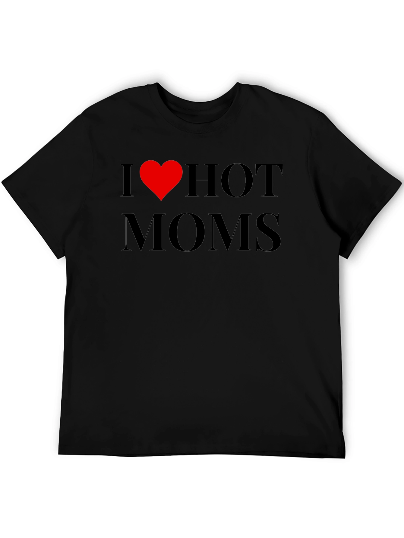 Black I Heart Hot Moms Graphic Tee - Adult Humor Novelty T-Shirt view 5