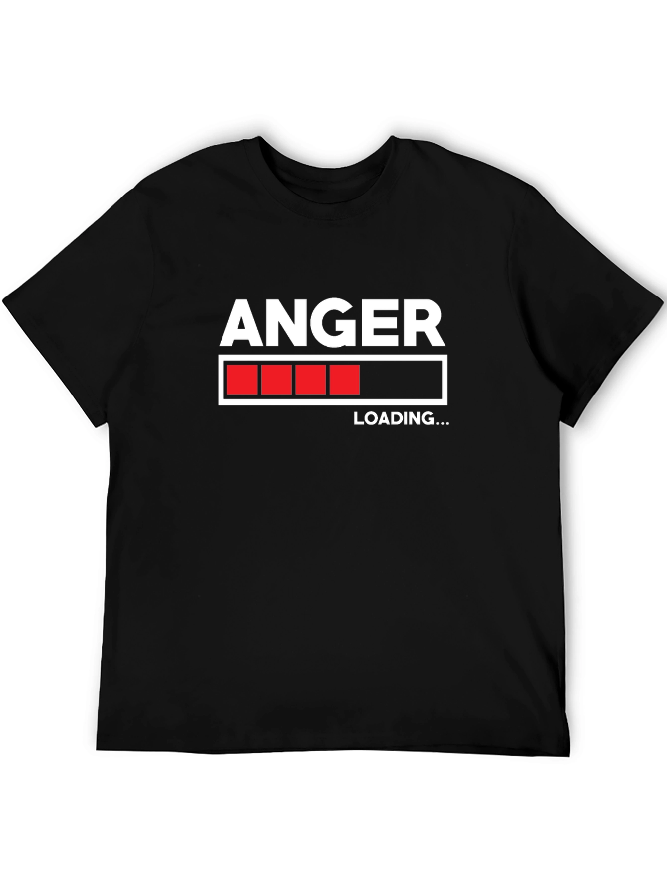 Black Anger Loading Black T-Shirt Funny Graphic Tee view 5