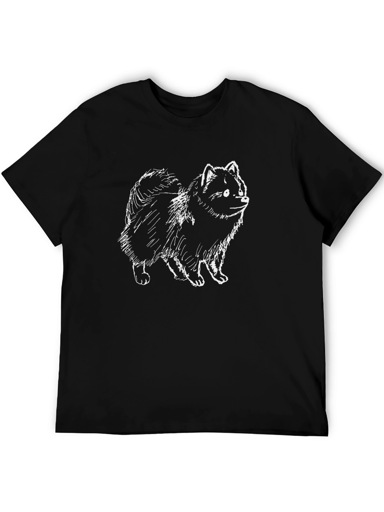 Dog Sketch Graphic Tee - Black Cotton Blend - 5