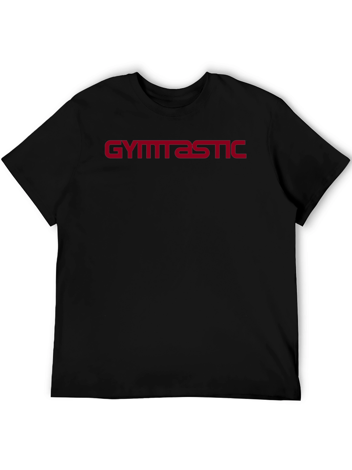 Black Gymnastic T-Shirt - Sporty Red Print view 5
