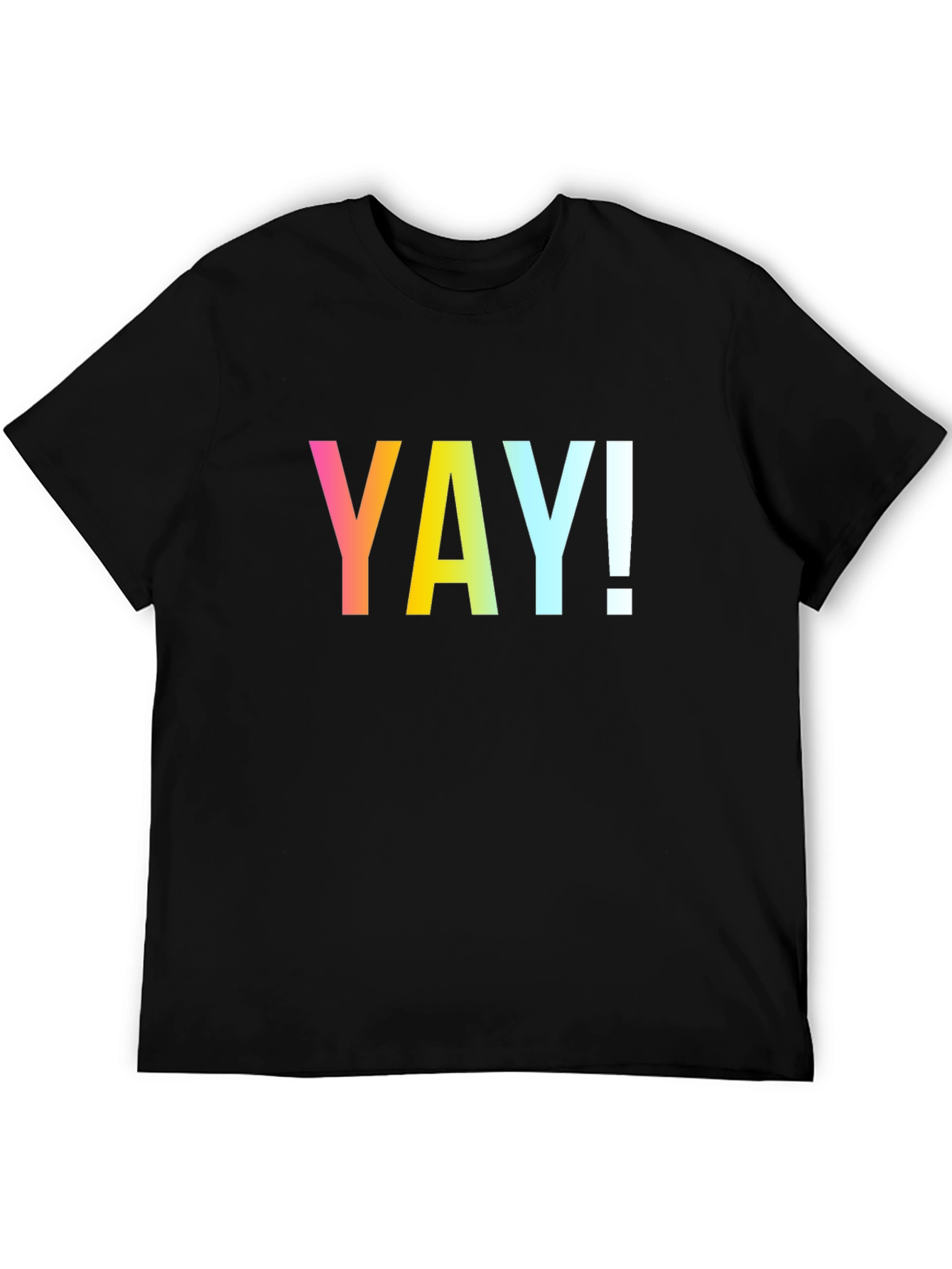 Black Vibrant 'YAY!' Graphic Black T-Shirt view 5