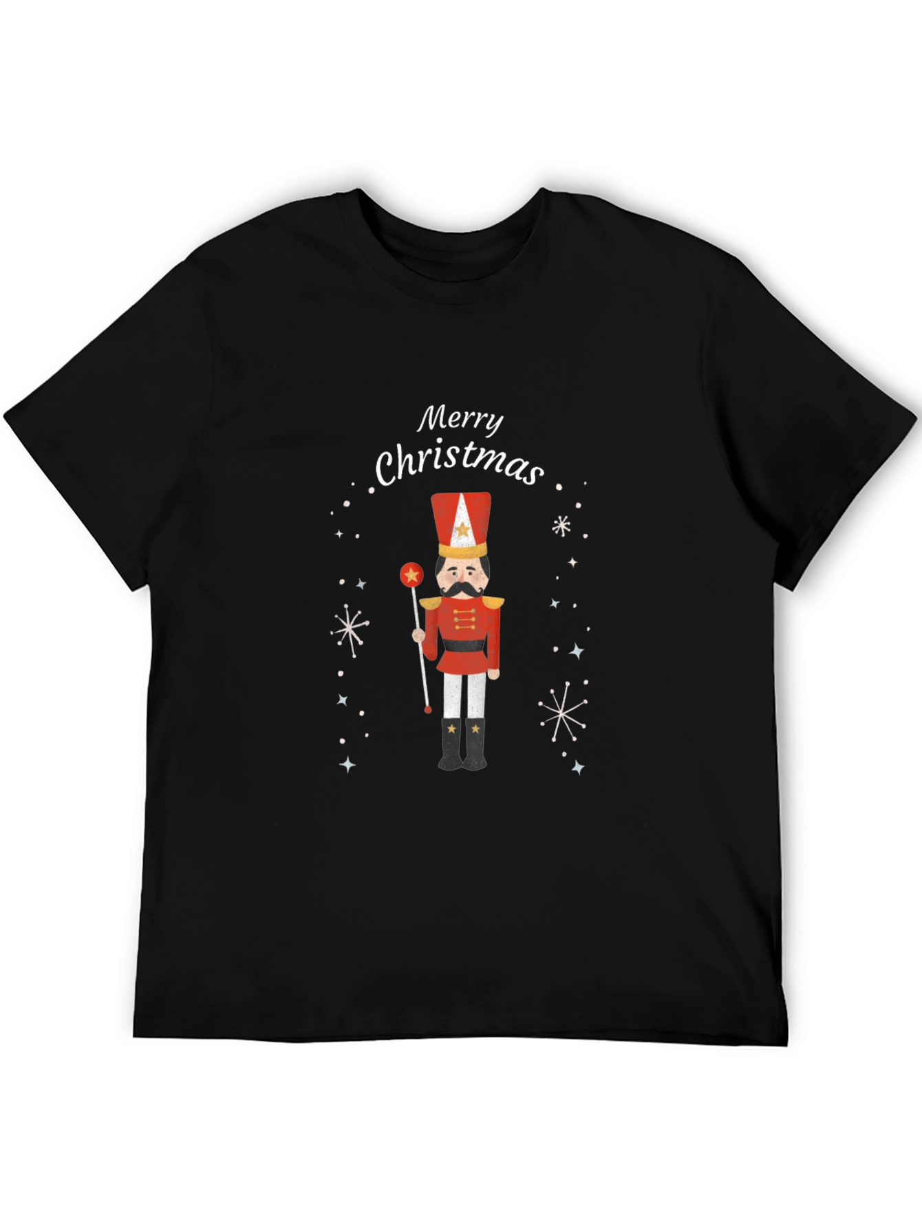 Black Merry Christmas Nutcracker T-Shirt view 5