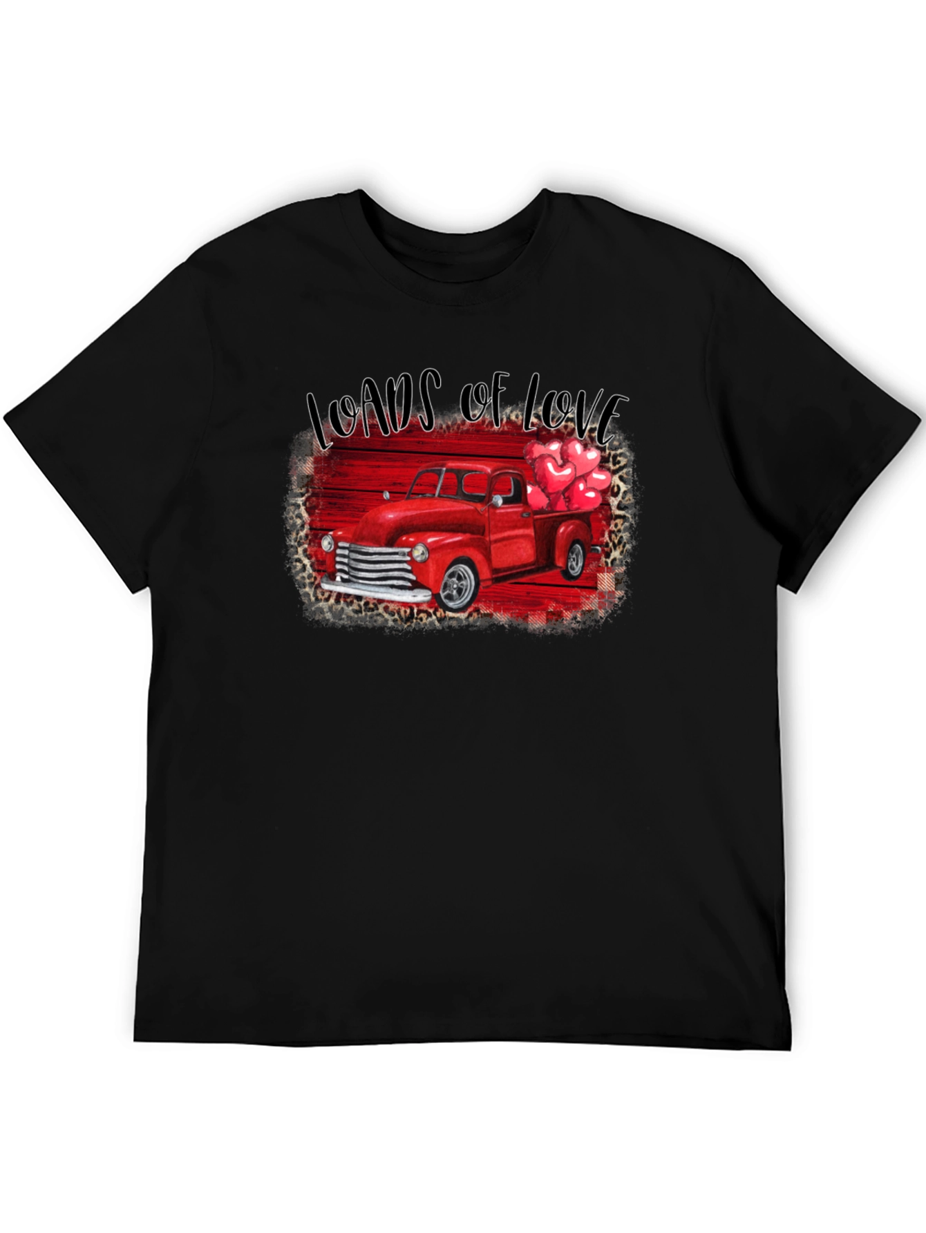 Black Loads of Love Valentine's Truck T-Shirt view 5