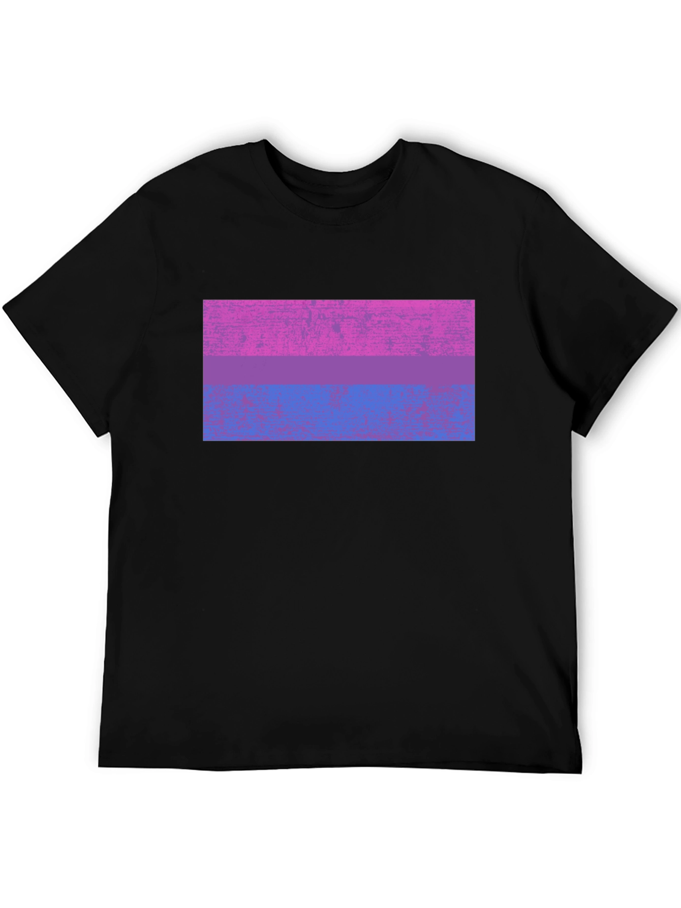 Black Bisexual Pride Flag Graphic Tee - Black Cotton Blend view 5