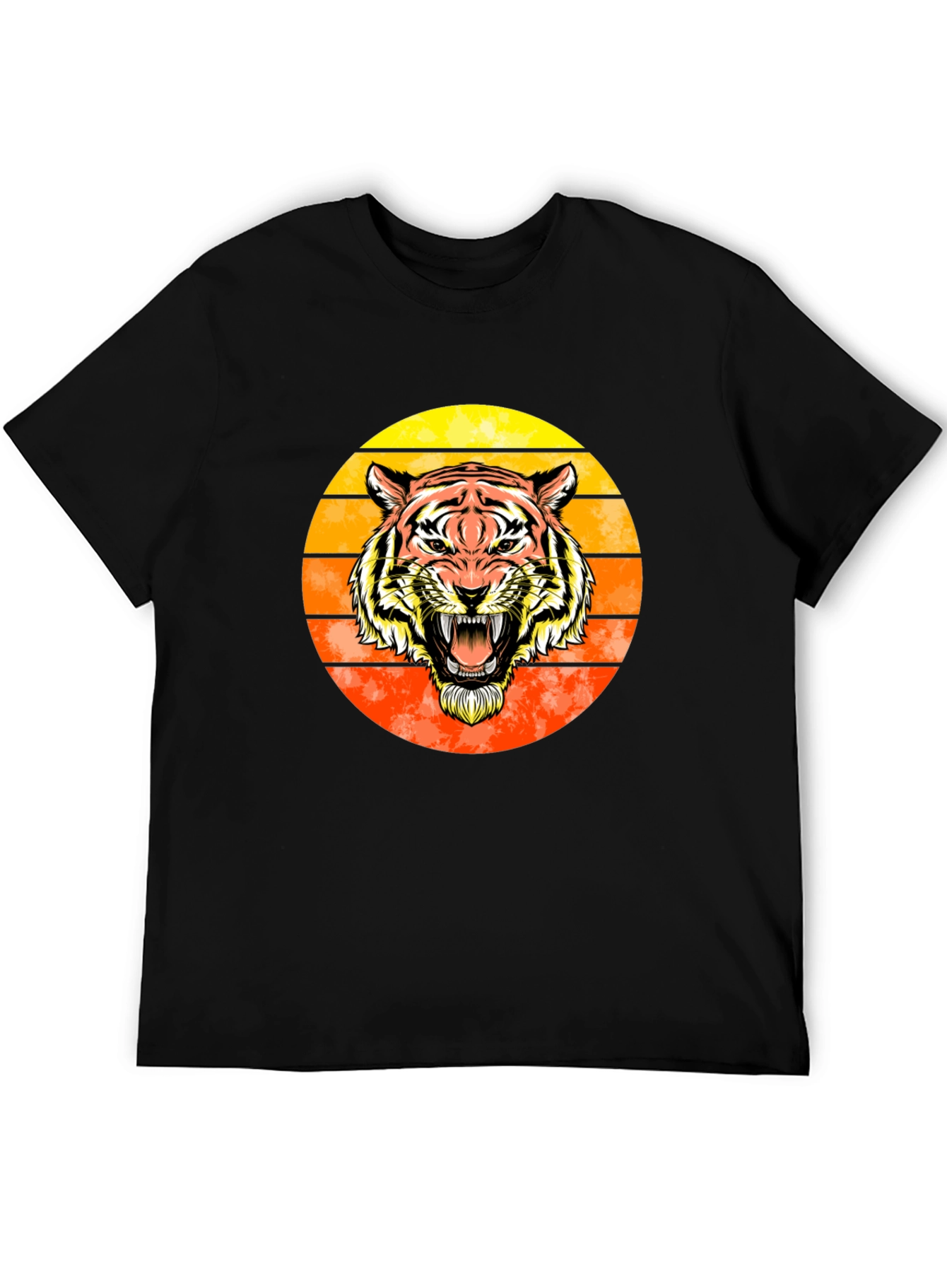 Black Tiger Sunset Graphic Tee - Black Cotton Comfort view 5