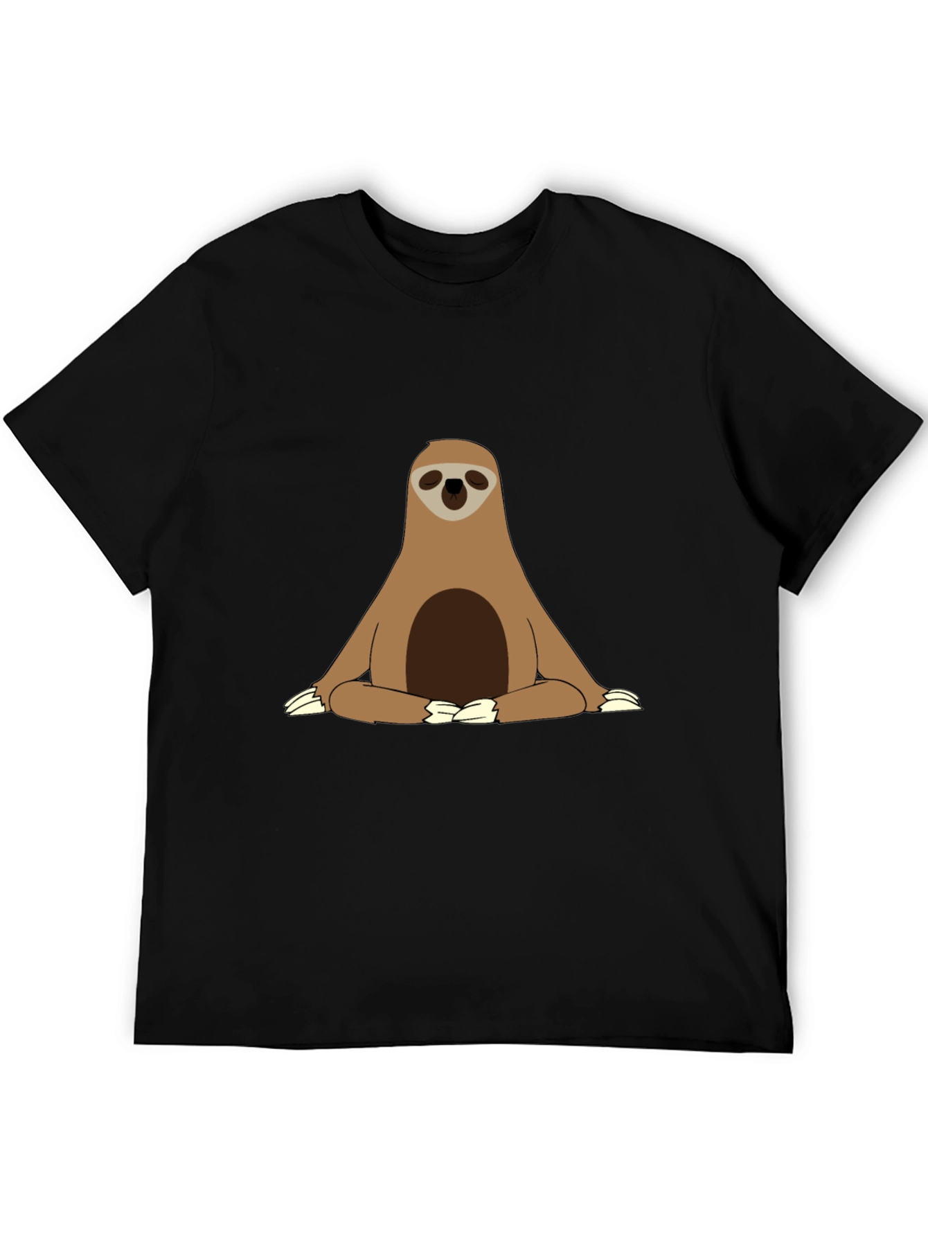 Black Sloth Meditation T-Shirt - Relaxed Zen Style view 5