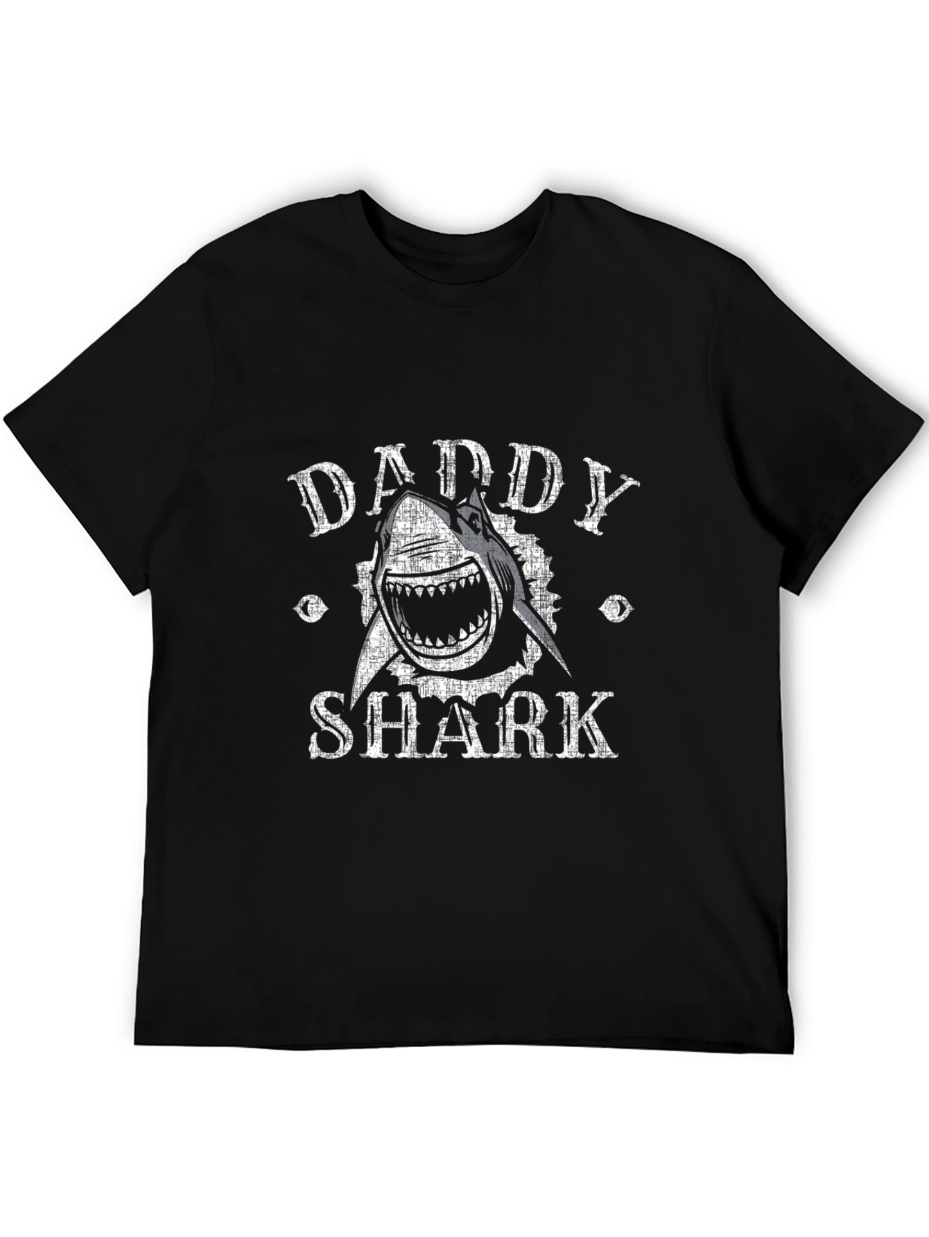 Black Daddy Shark Graphic T-Shirt - Black view 5