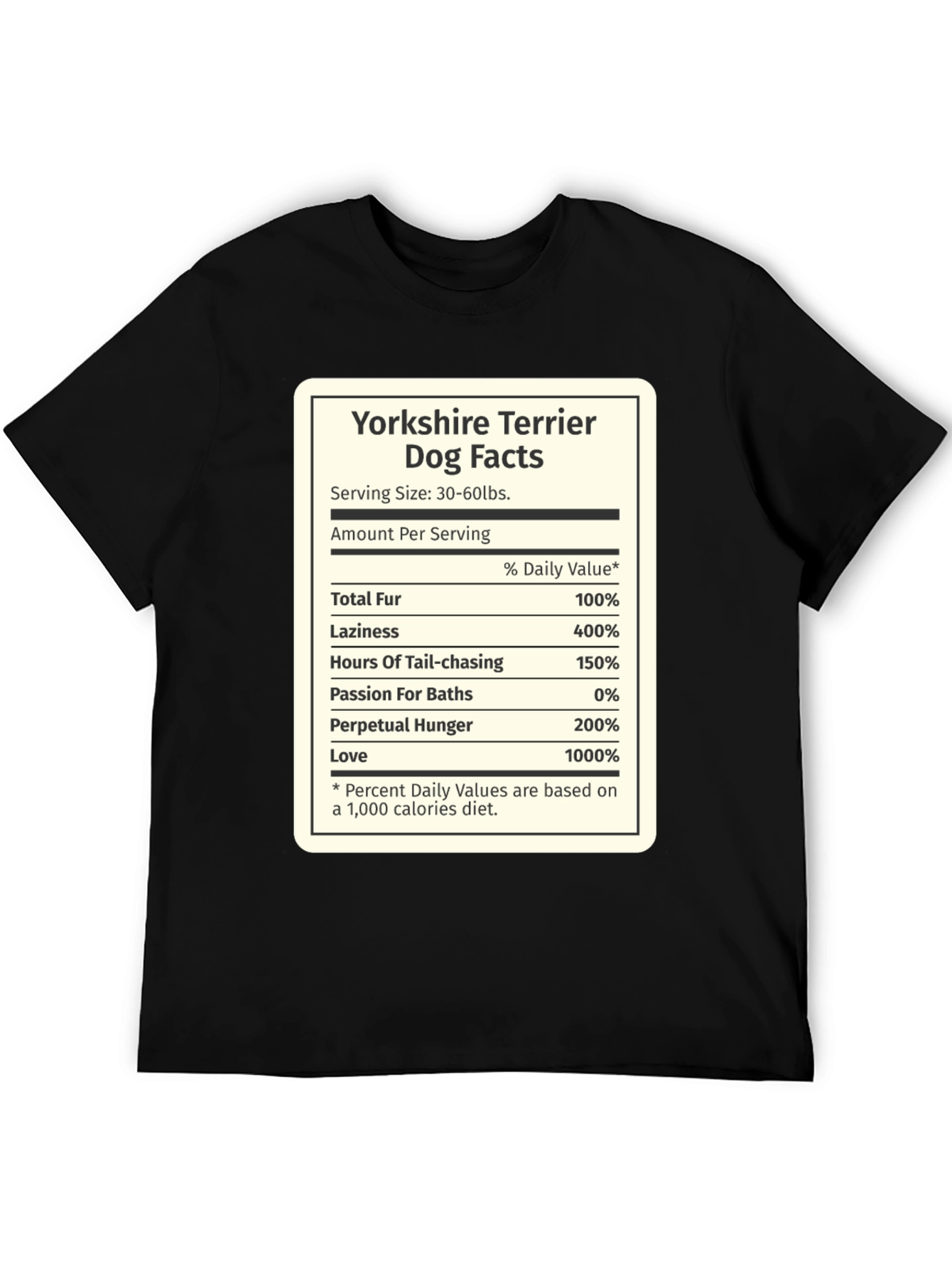 Black Yorkshire Terrier Dog Facts Funny Novelty T-Shirt view 5