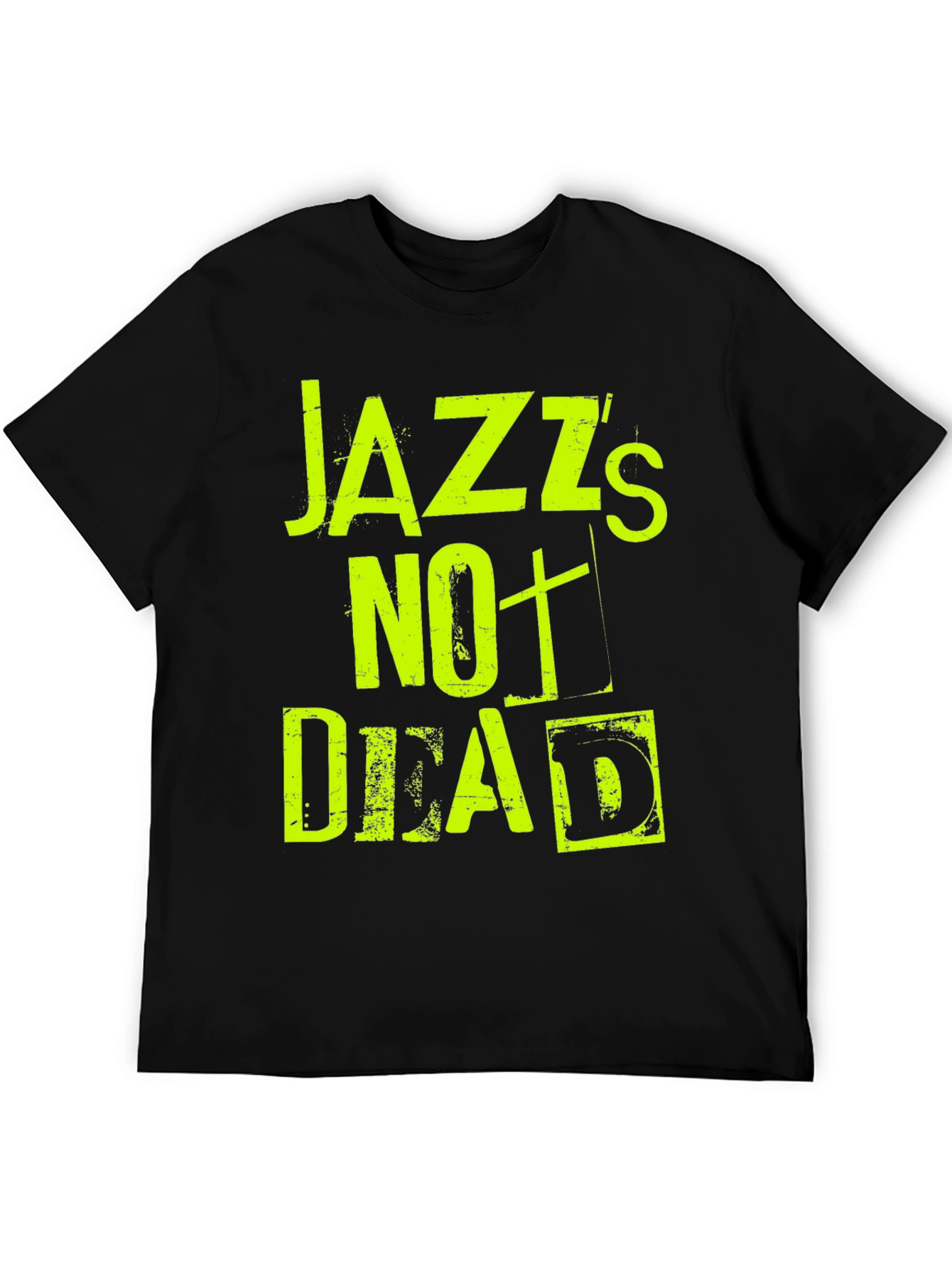 Black Jazz's Not Dead Graphic Tee - Black Cotton T-Shirt view 5