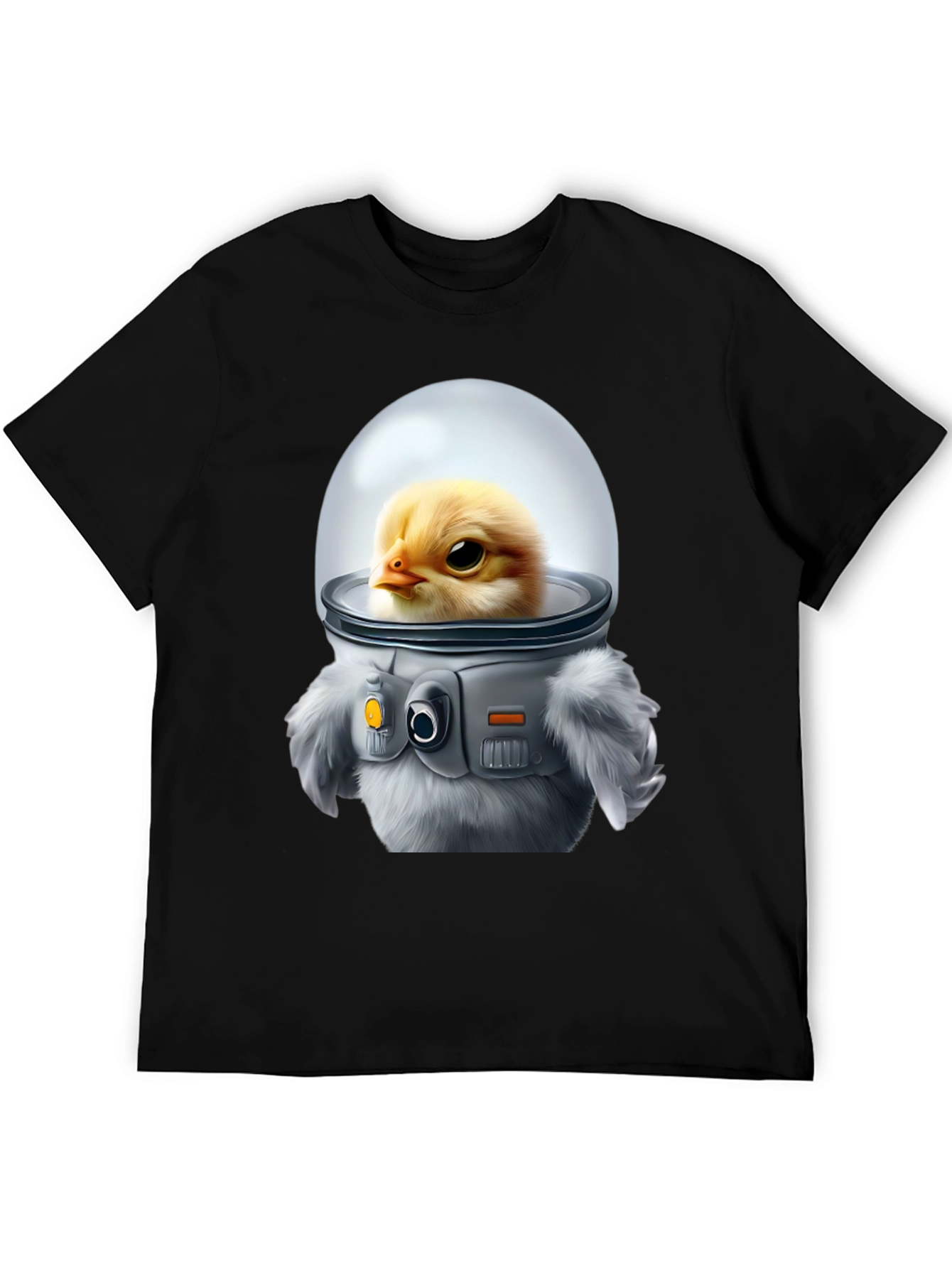 Black Chick in Space Suit Graphic T-Shirt view 5