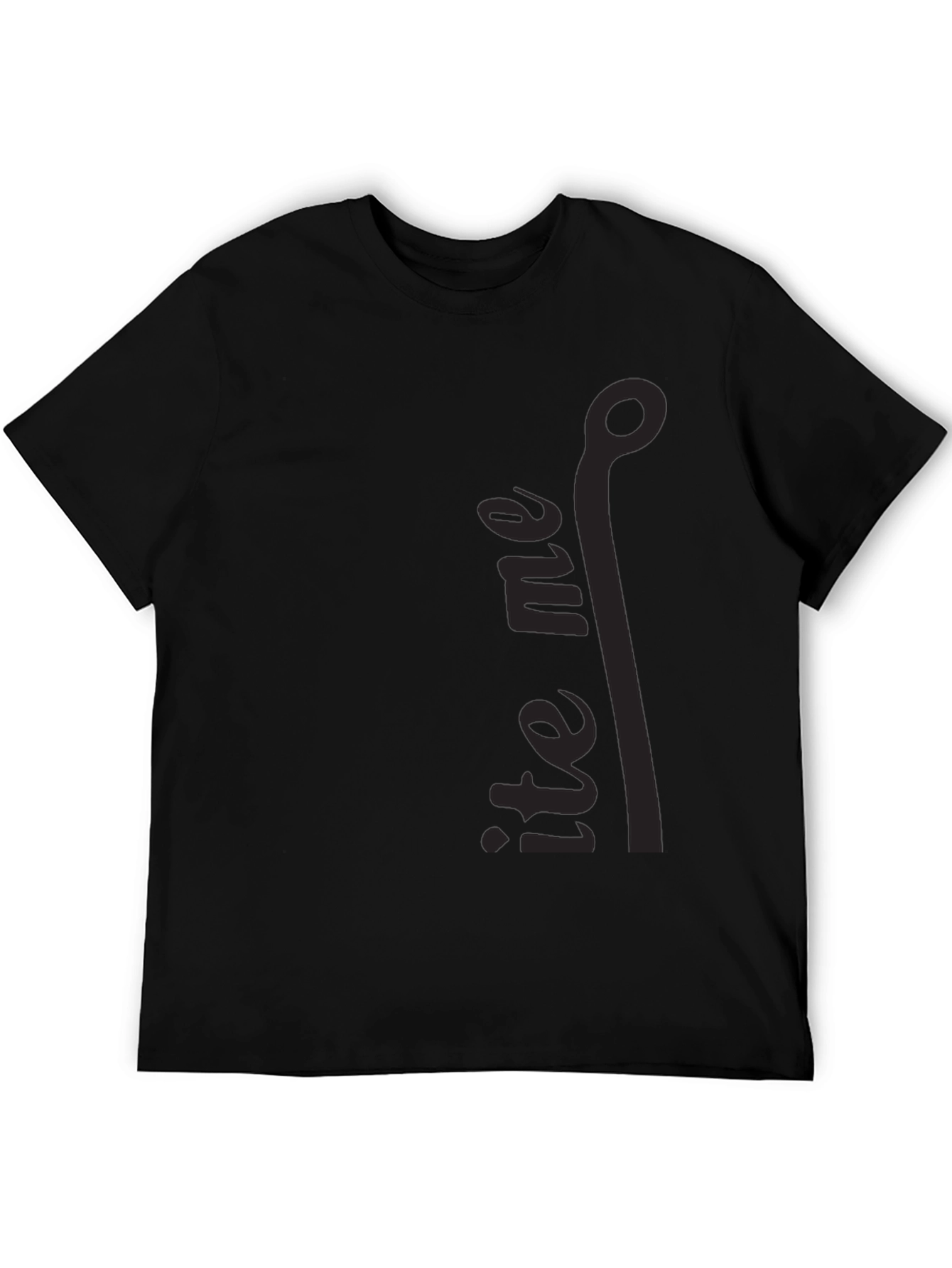 Black Men's Black Graphic T-Shirt - Bite Me view 5