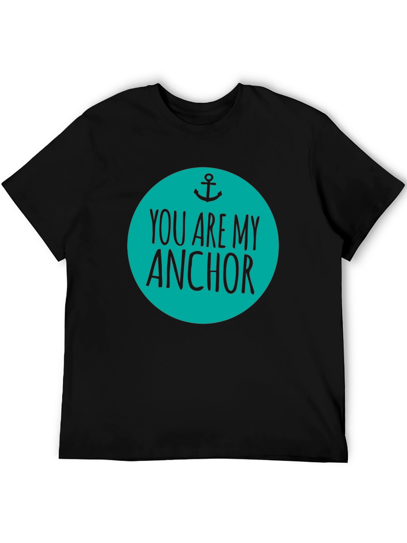 Black You Are My Anchor Graphic Tee - Men's Black Cotton Blend view 5