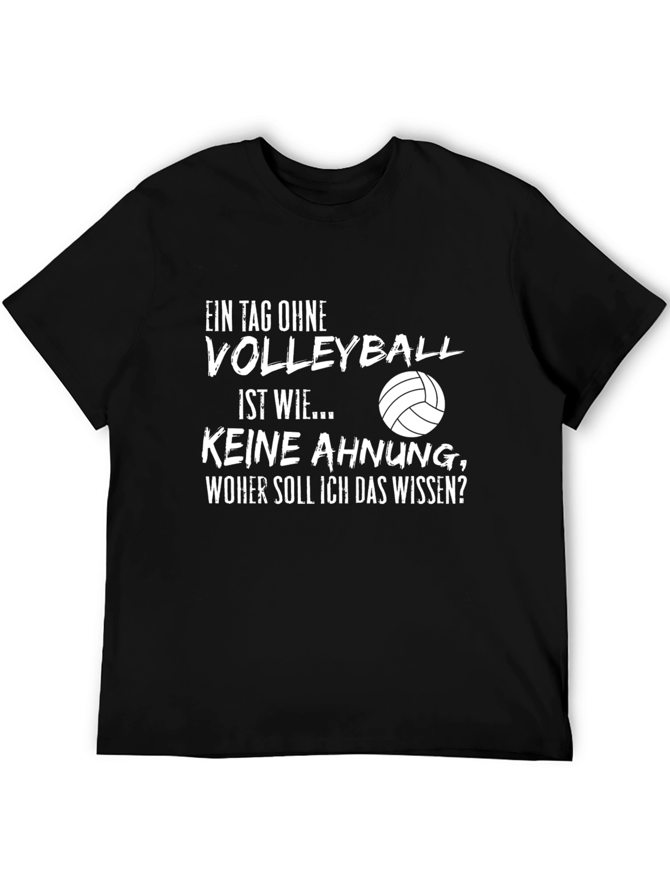 Black Volleyball Lover Graphic T-Shirt - Funny German Quote view 5