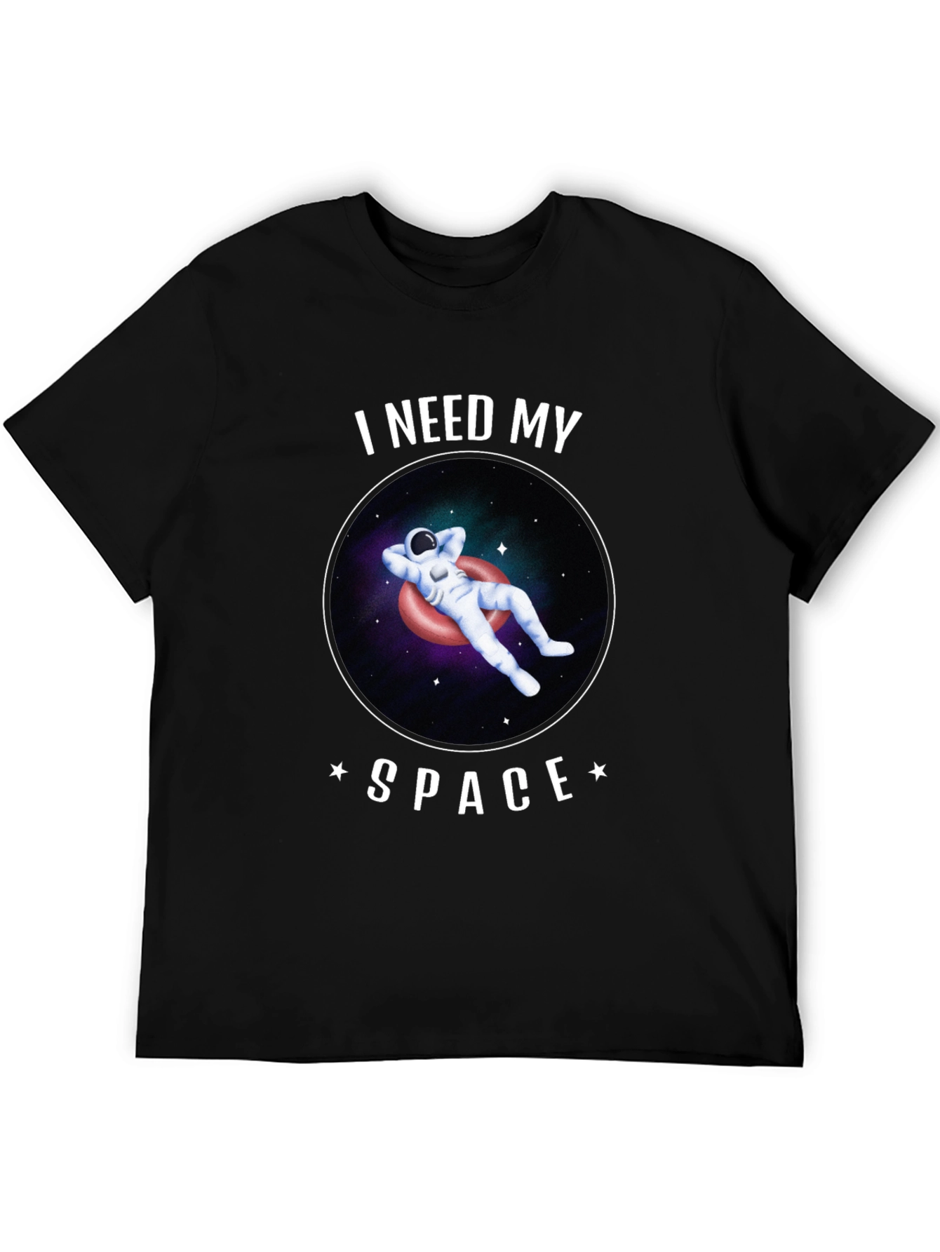 Black I Need My Space Astronaut Graphic T-Shirt view 5