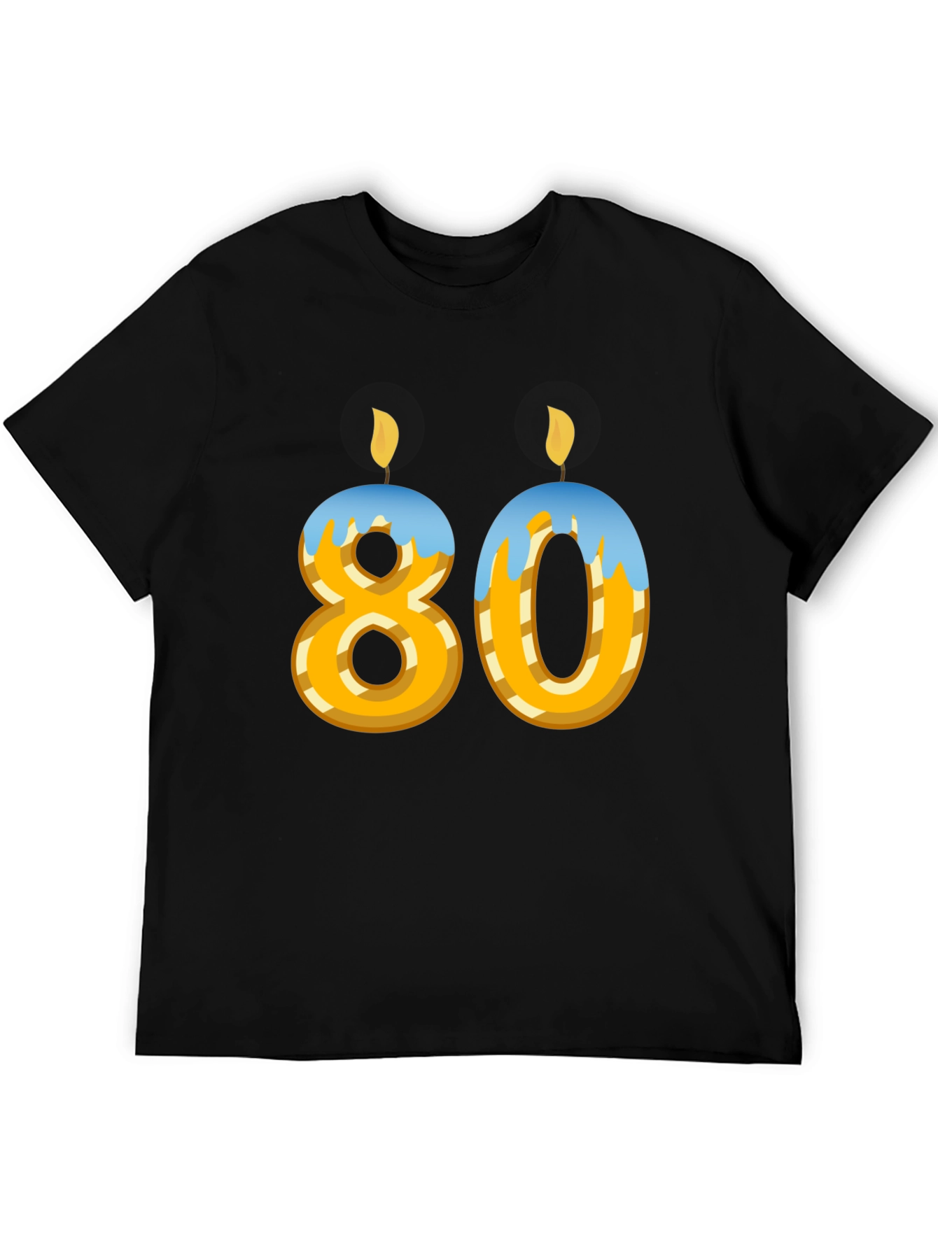 Black 80th Birthday T-Shirt - Novelty Party Tee view 5