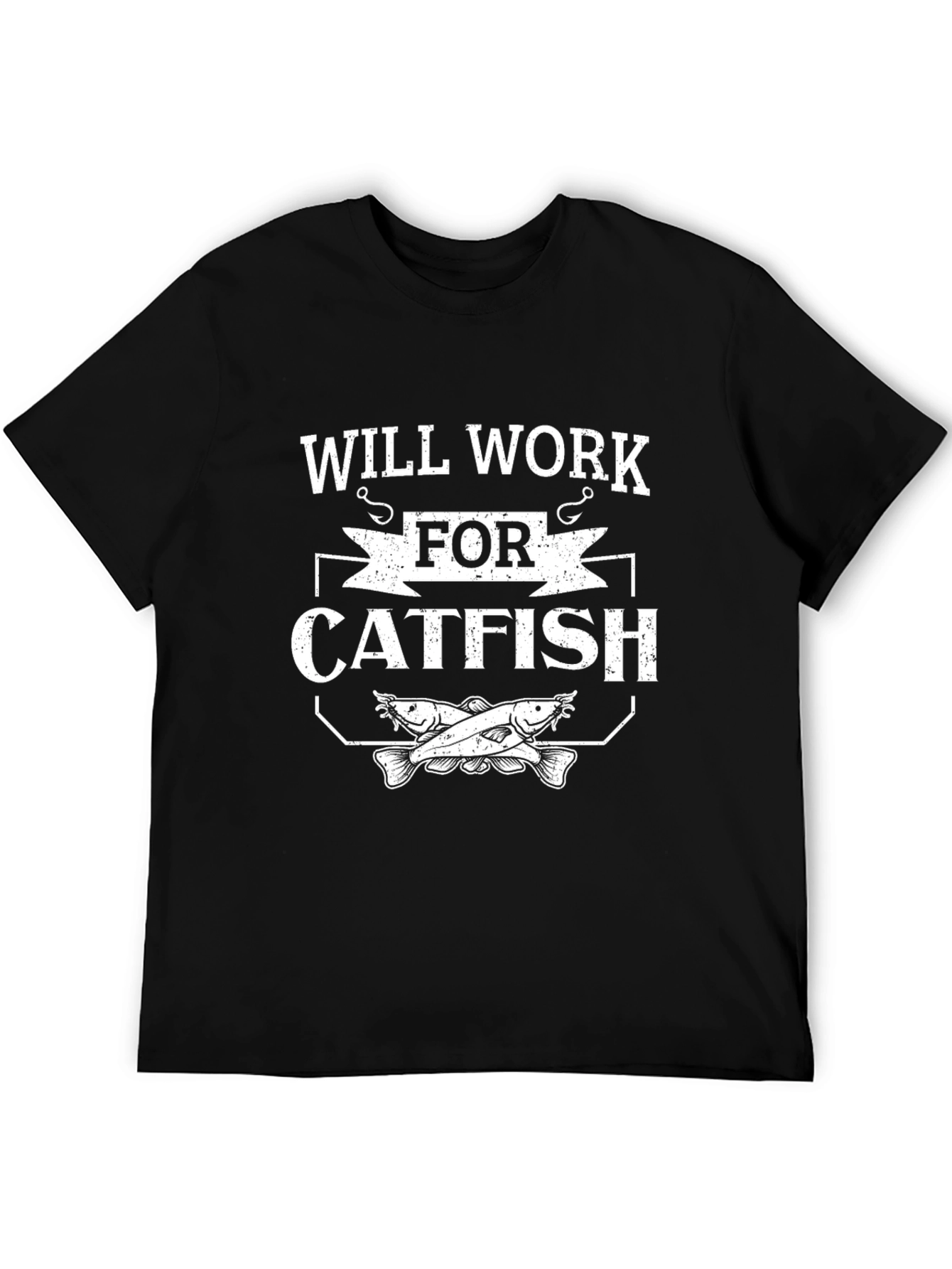 Black Will Work For Catfish T-Shirt - Fishing Humor Tee view 5