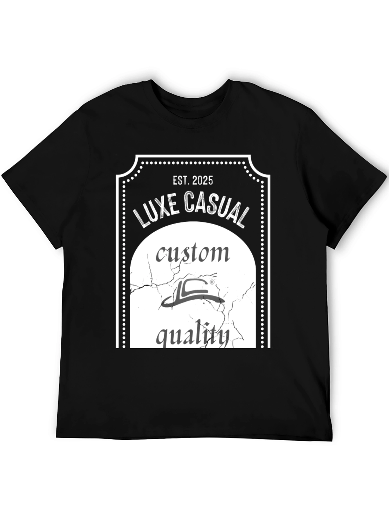 Black Luxe Casual Est. 2025 Graphic T-Shirt view 5