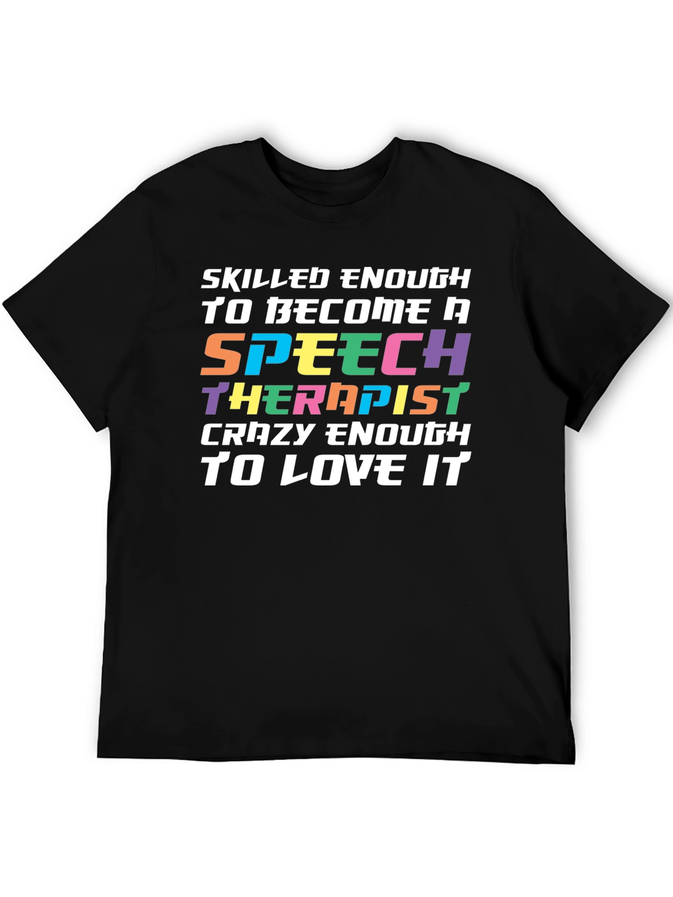 Black Speech Therapist Novelty Graphic T-Shirt view 5