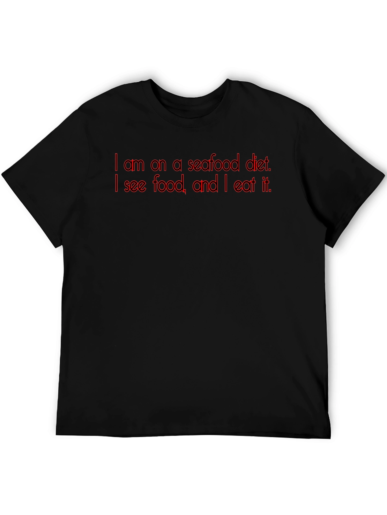 Black Seafood Diet Funny T-Shirt view 5