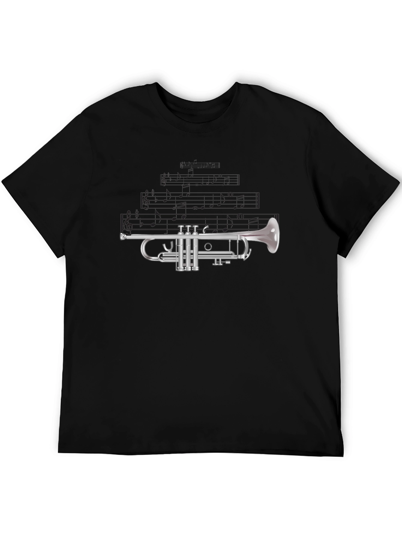 Black Trumpet Graphic Tee - Musical Instrument T-Shirt view 5