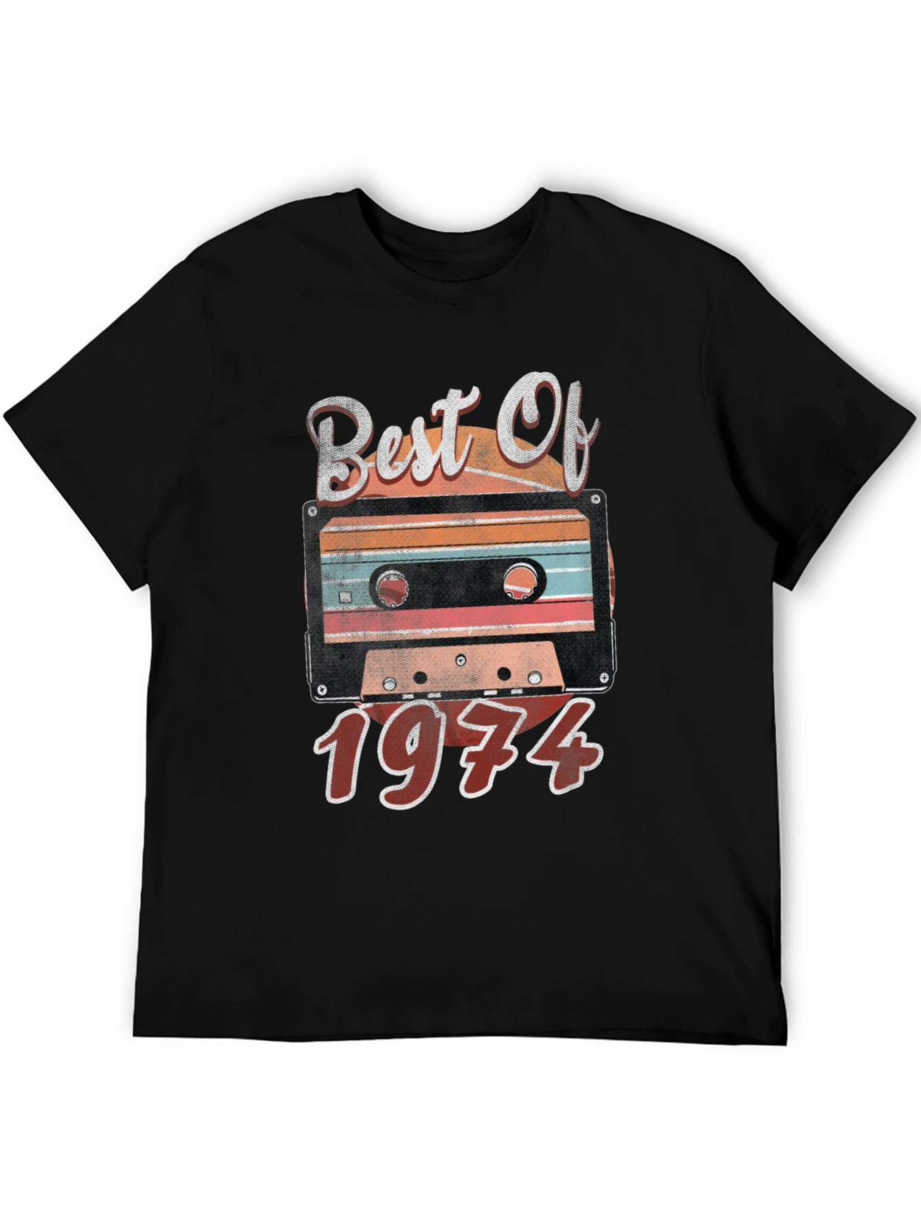 Black Best of 1974 Cassette Tape T-Shirt view 5