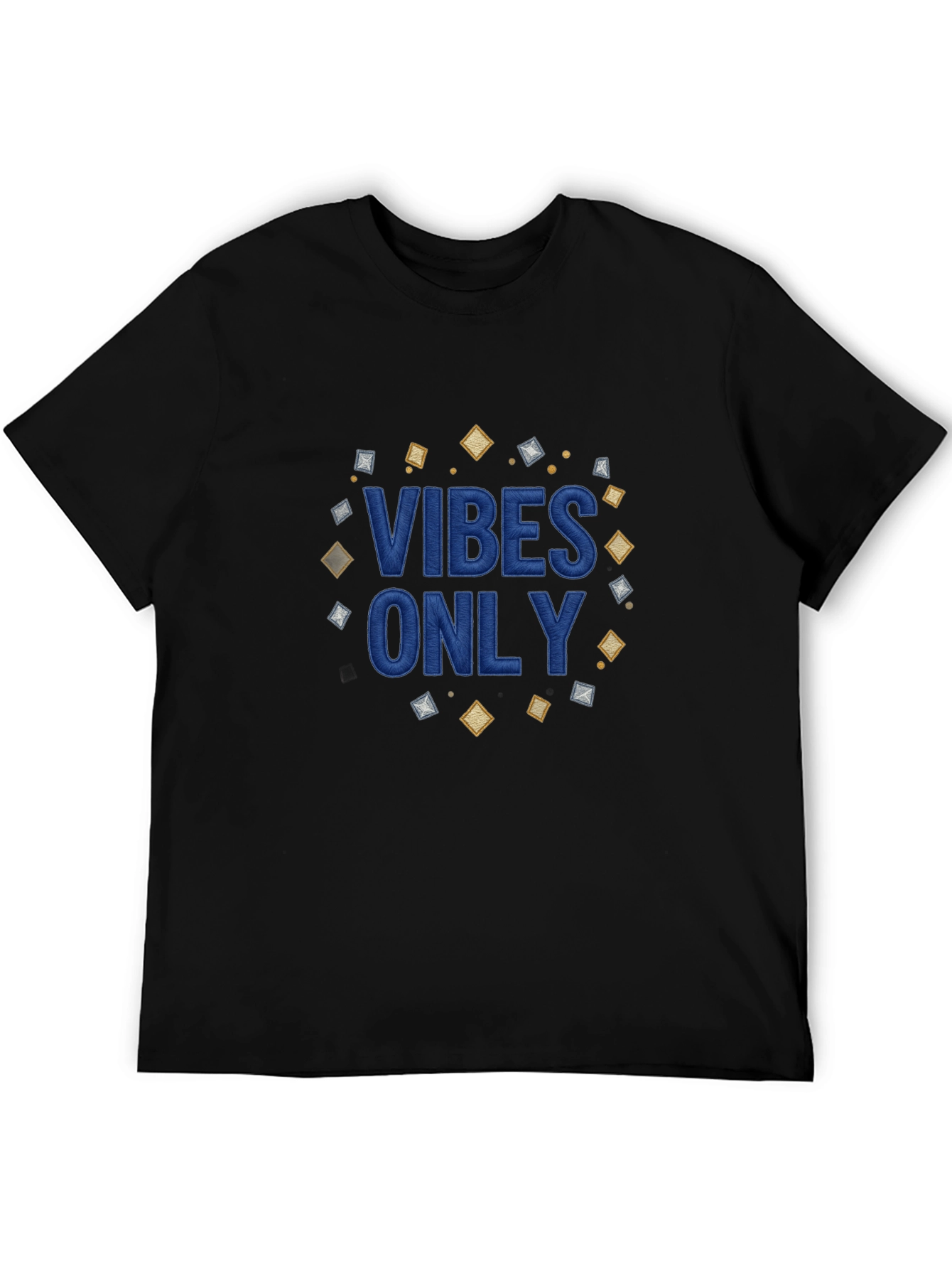 Black Vibes Only Graphic Tee - Men's Black Casual T-Shirt view 5