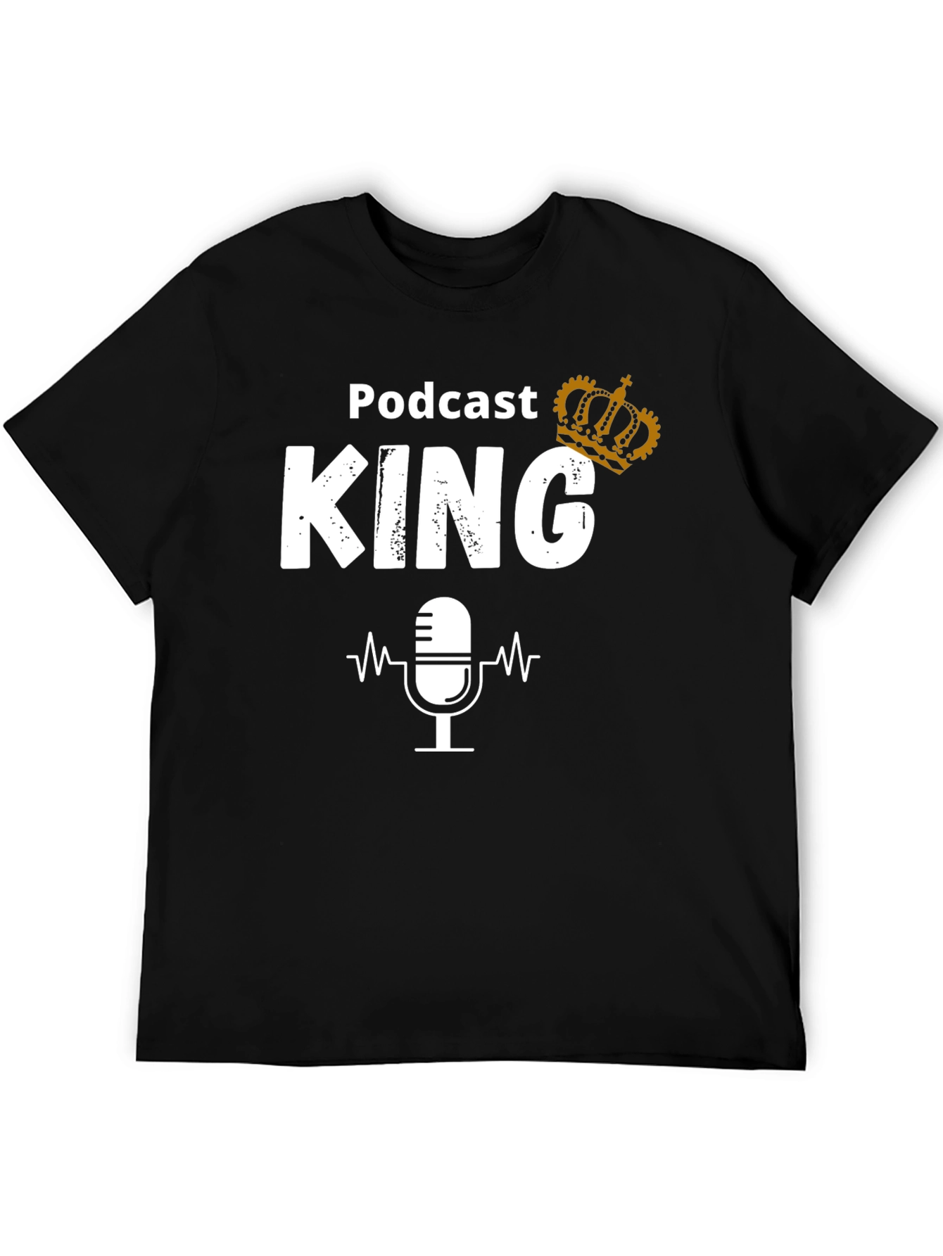 Black Podcast King T-Shirt: Microphone Graphic Tee view 5