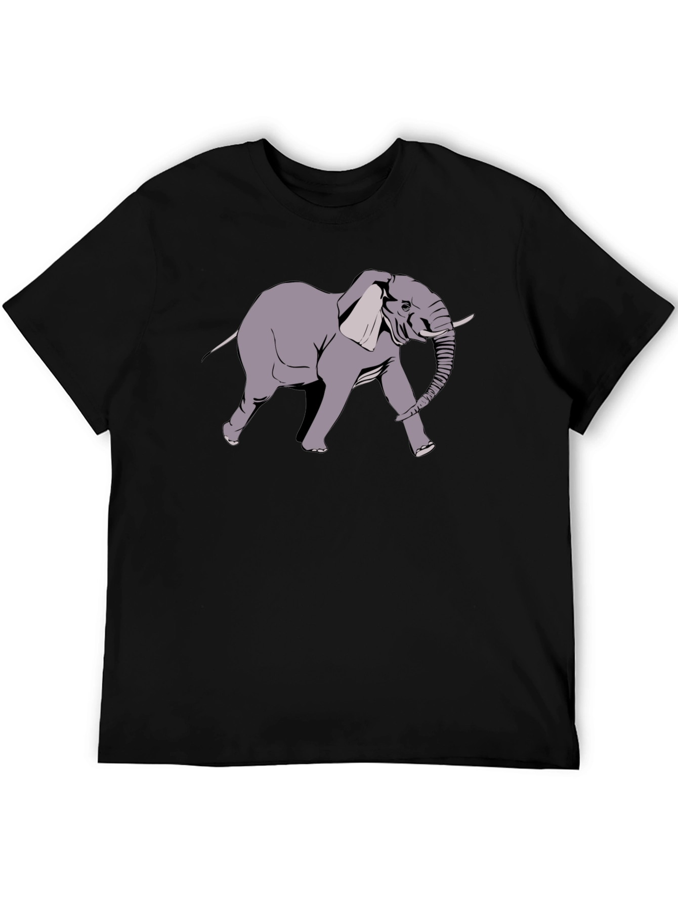 Black Elephant Graphic Print Black T-Shirt view 5