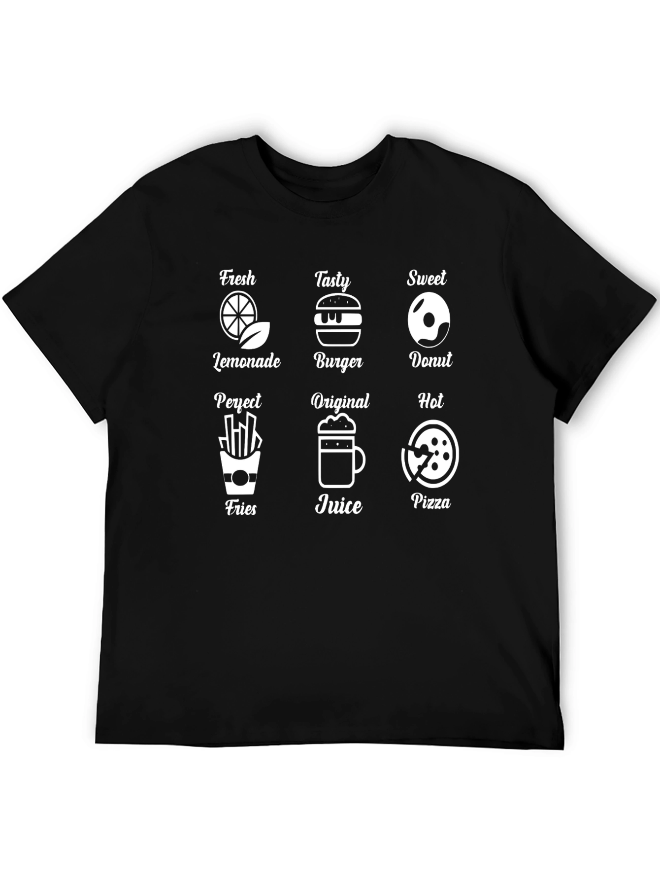 Black Men's Black Food Icon T-Shirt view 5