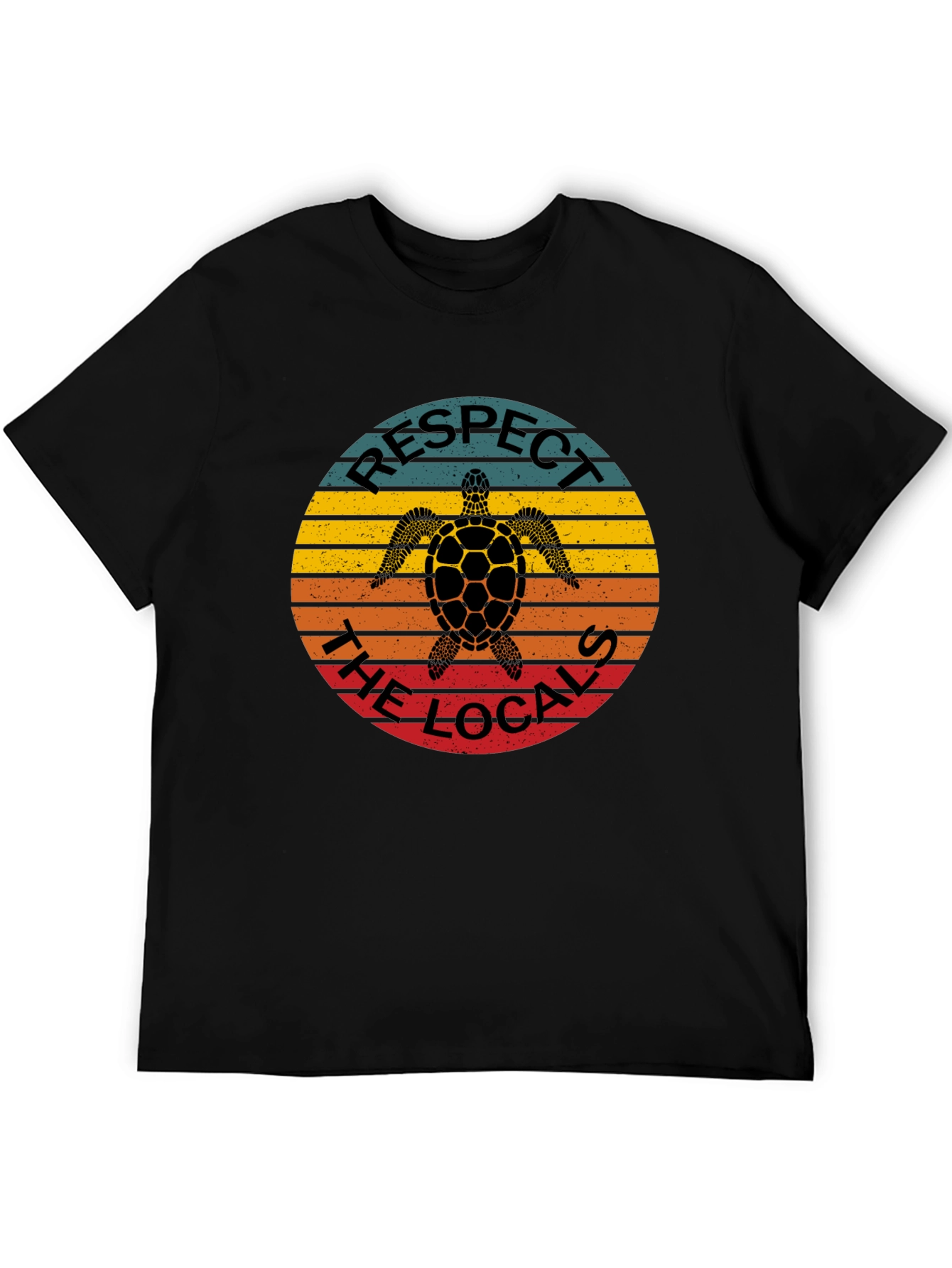 Black Respect the Locals Turtle T-Shirt - Black view 5