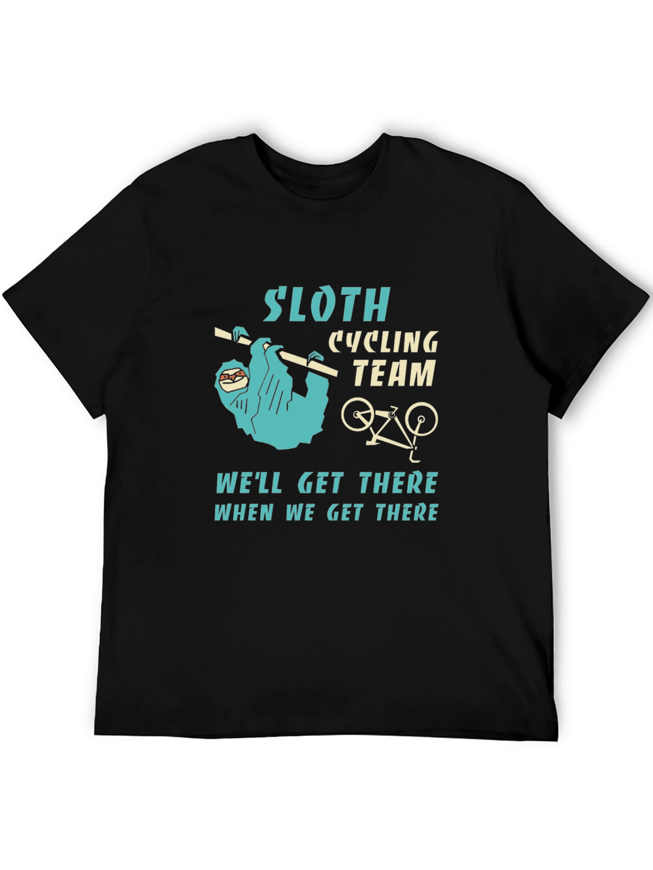 Black Sloth Cycling Team Graphic T-Shirt view 5