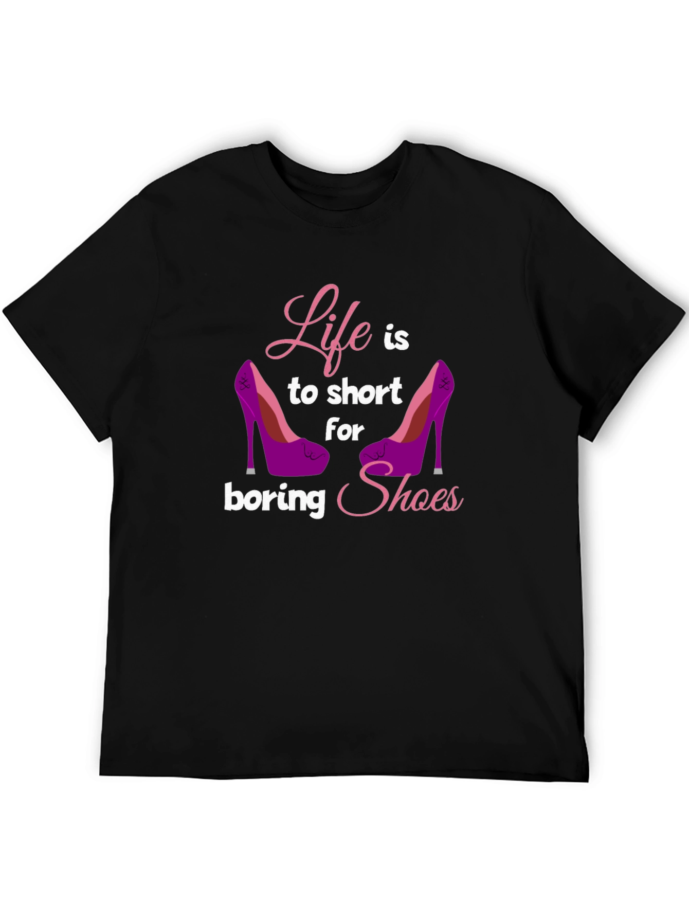 Black Life Too Short T-Shirt - Shoe Lover Tee view 5