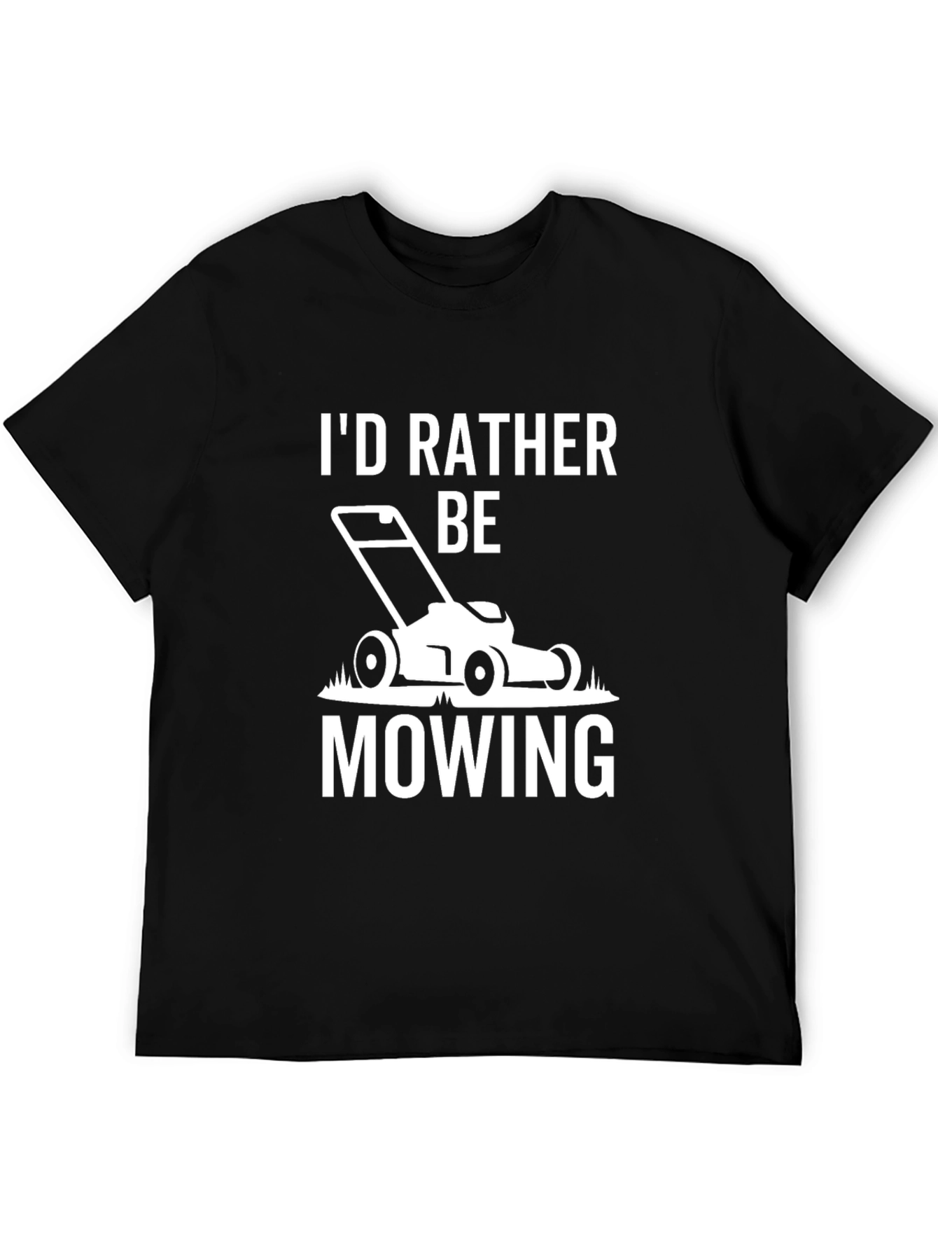 Black I'd Rather Be Mowing T-Shirt - Black view 5