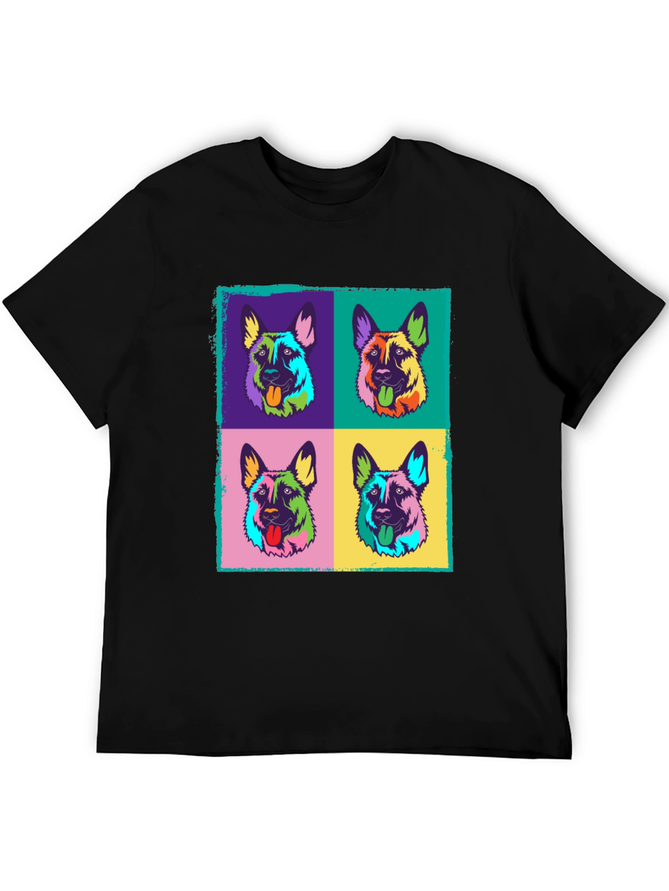 Black Pop Art Dog Print T-Shirt view 5