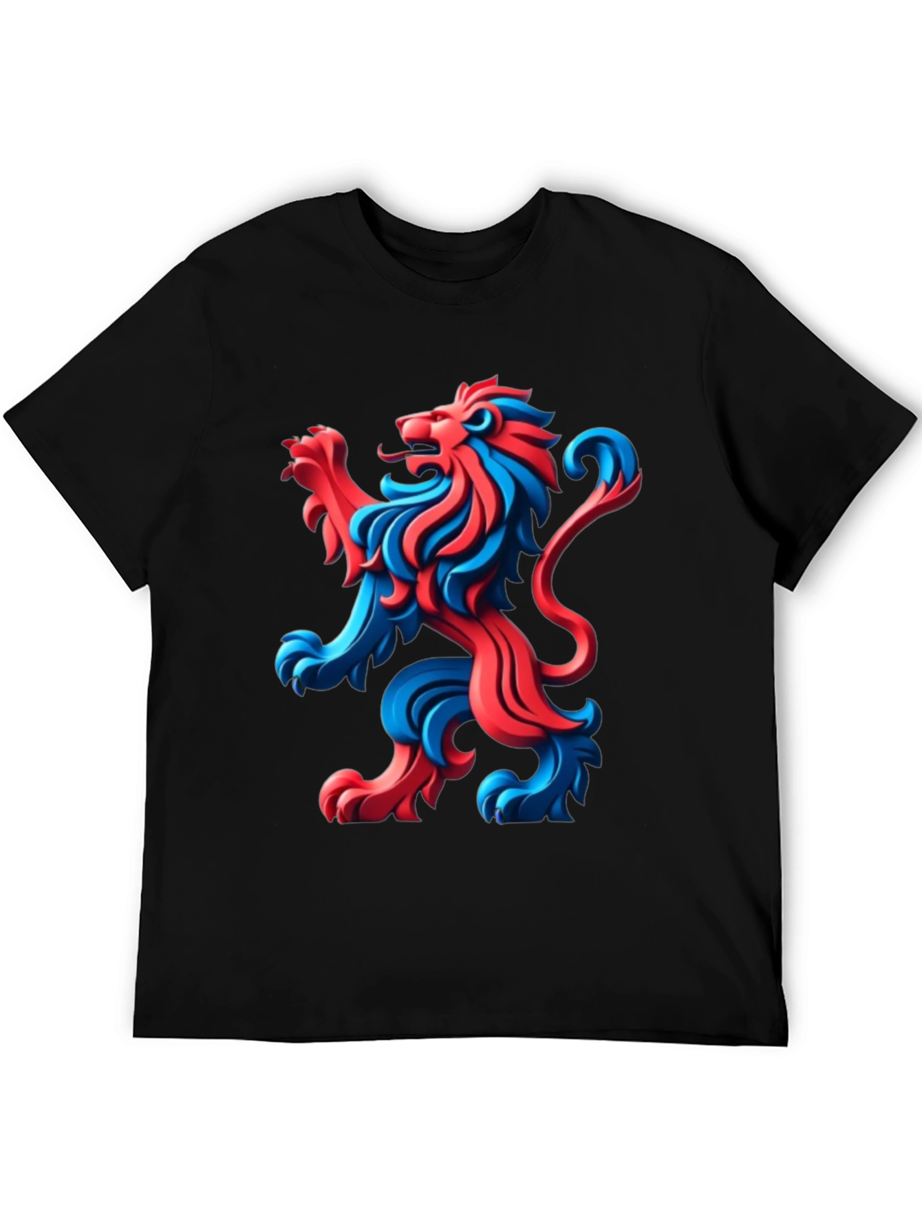 Black Bold Lion Graphic Tee - Black Cotton T-Shirt view 5