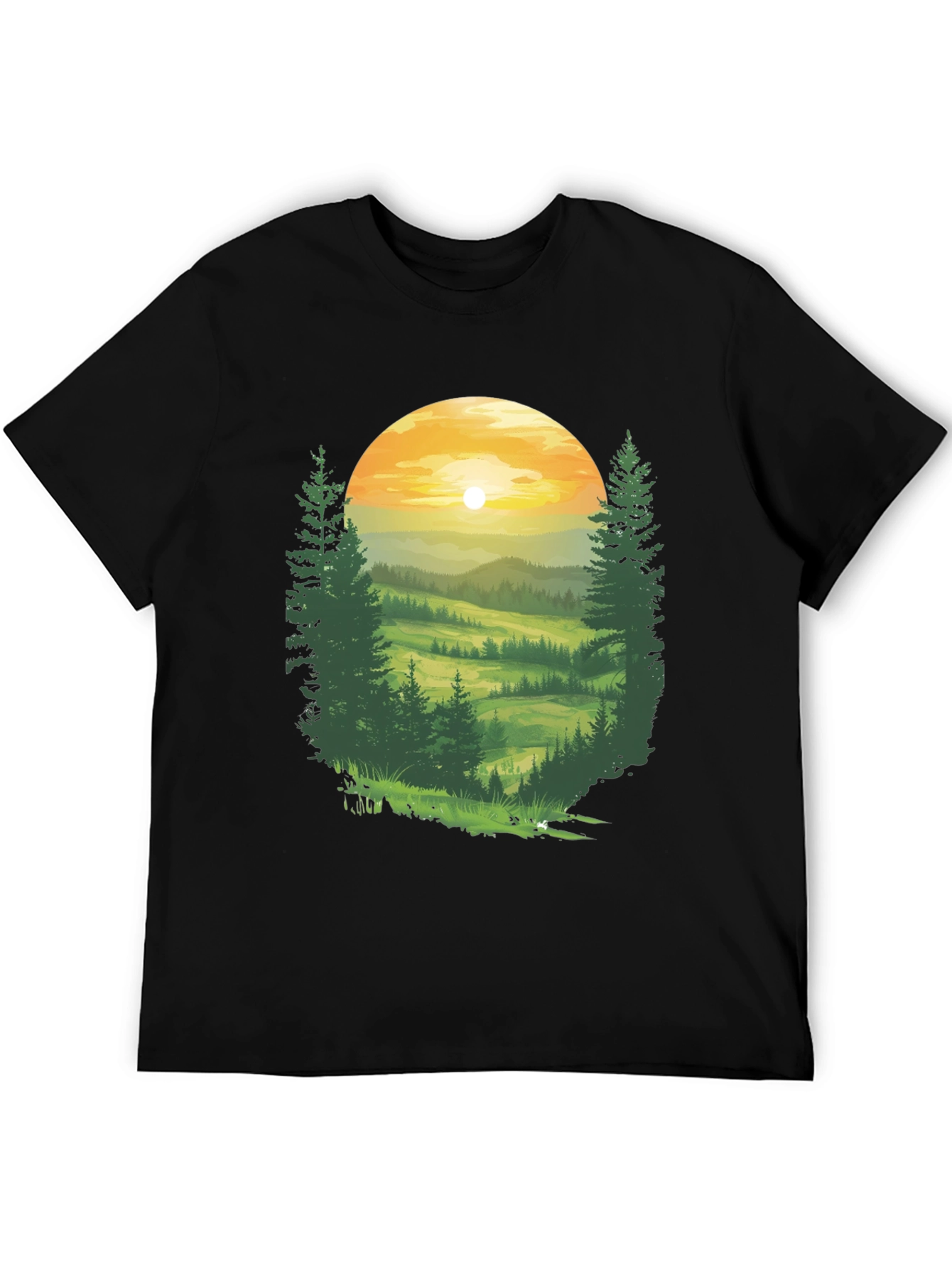Black Nature Vista Black T-Shirt view 5