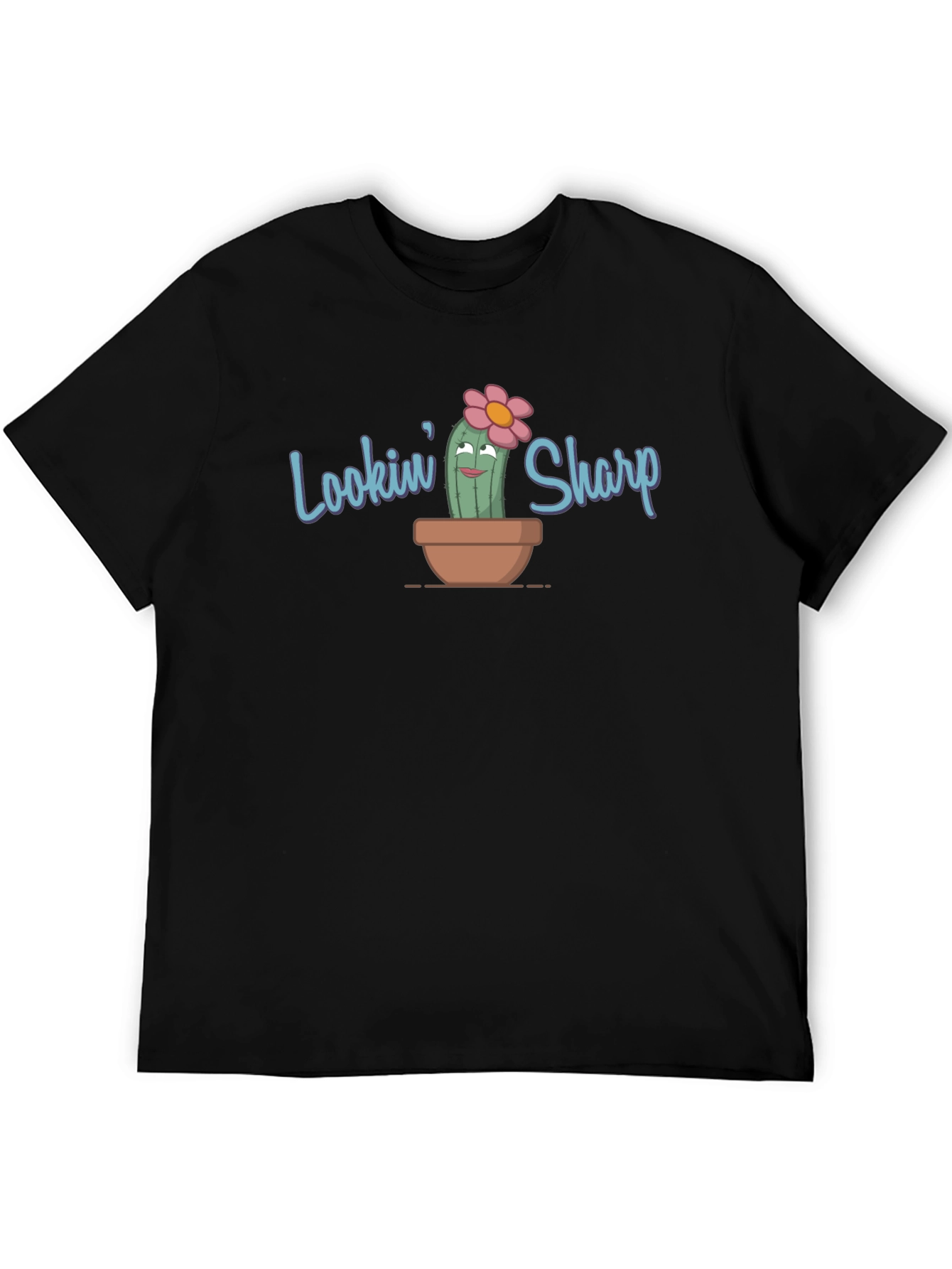 Black Lookin' Sharp Cactus Graphic Tee - Black view 5