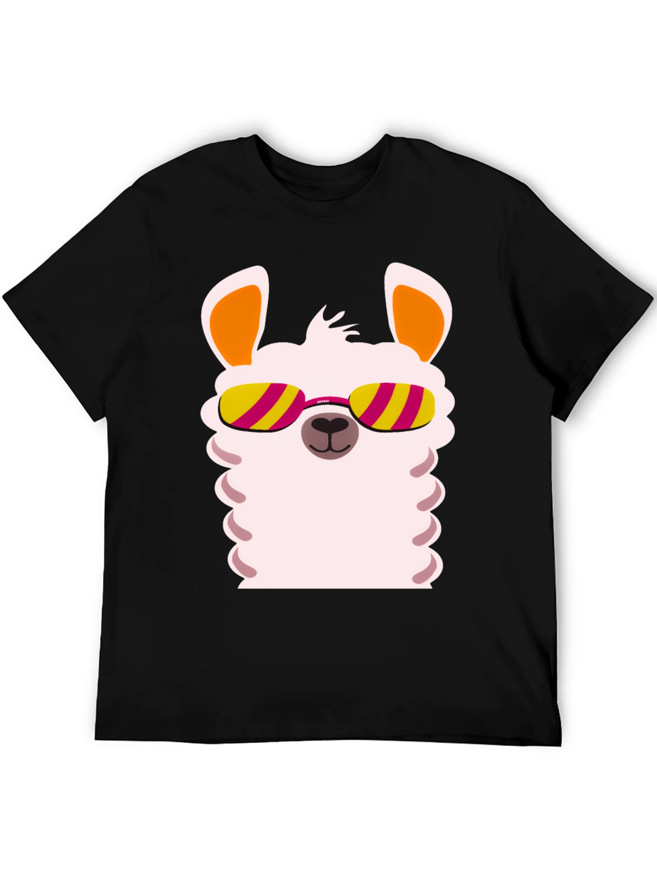 Black Cool Llama Graphic Tee - Black view 5