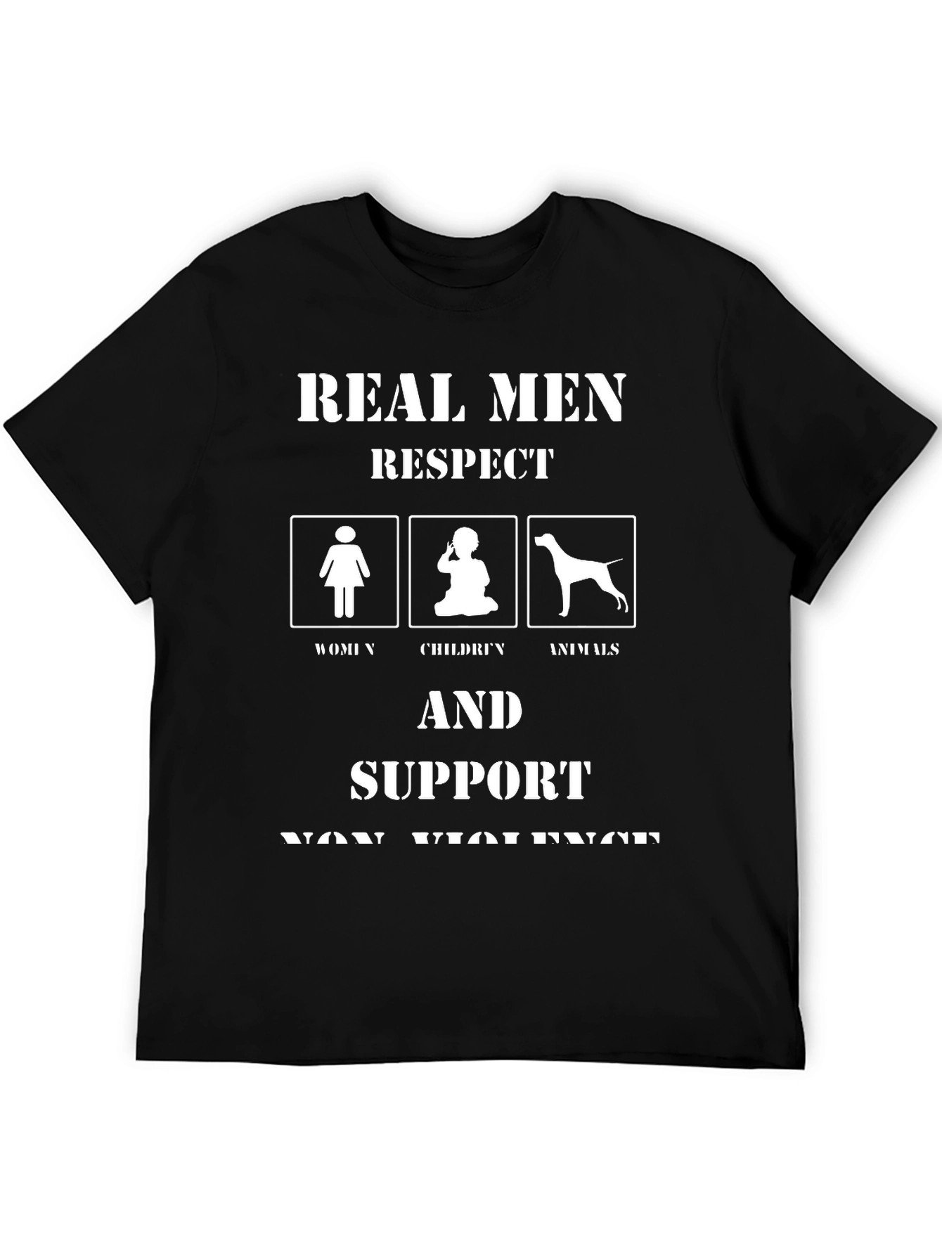Black Respect Non-Violence Men's T-Shirt view 5