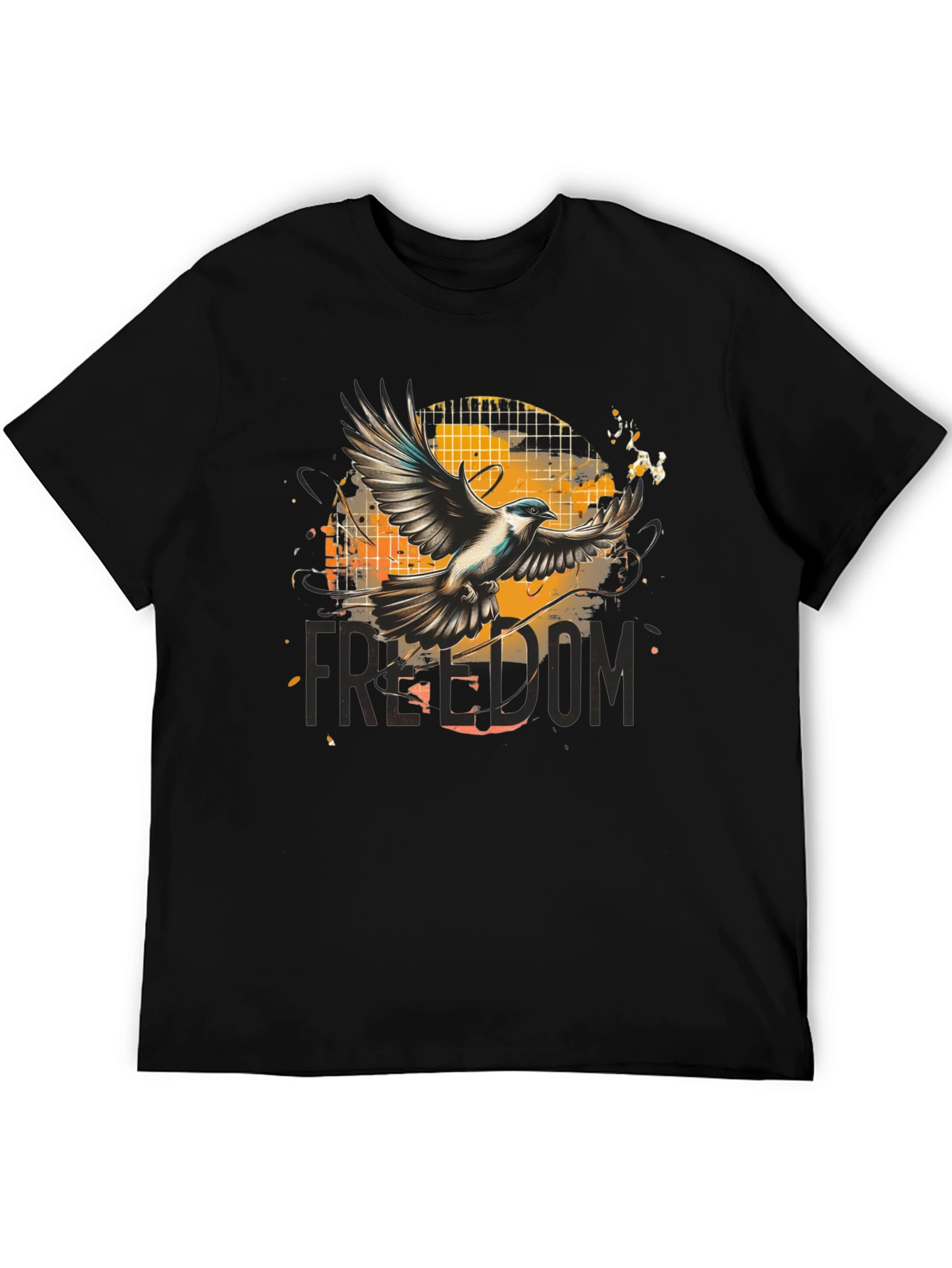 Black Freedom Bird Graphic T-Shirt view 5