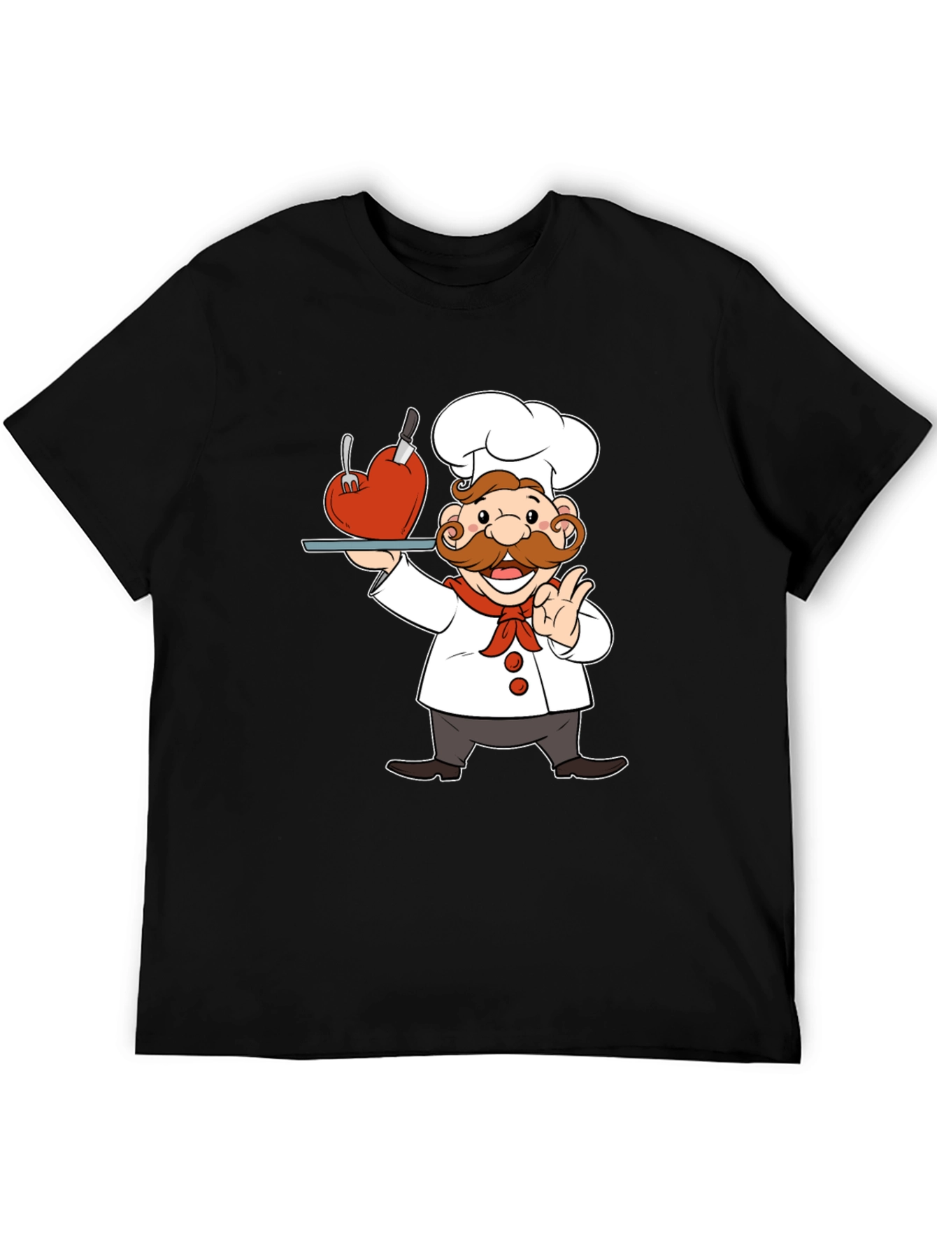 Black Chef with Heart T-Shirt view 5
