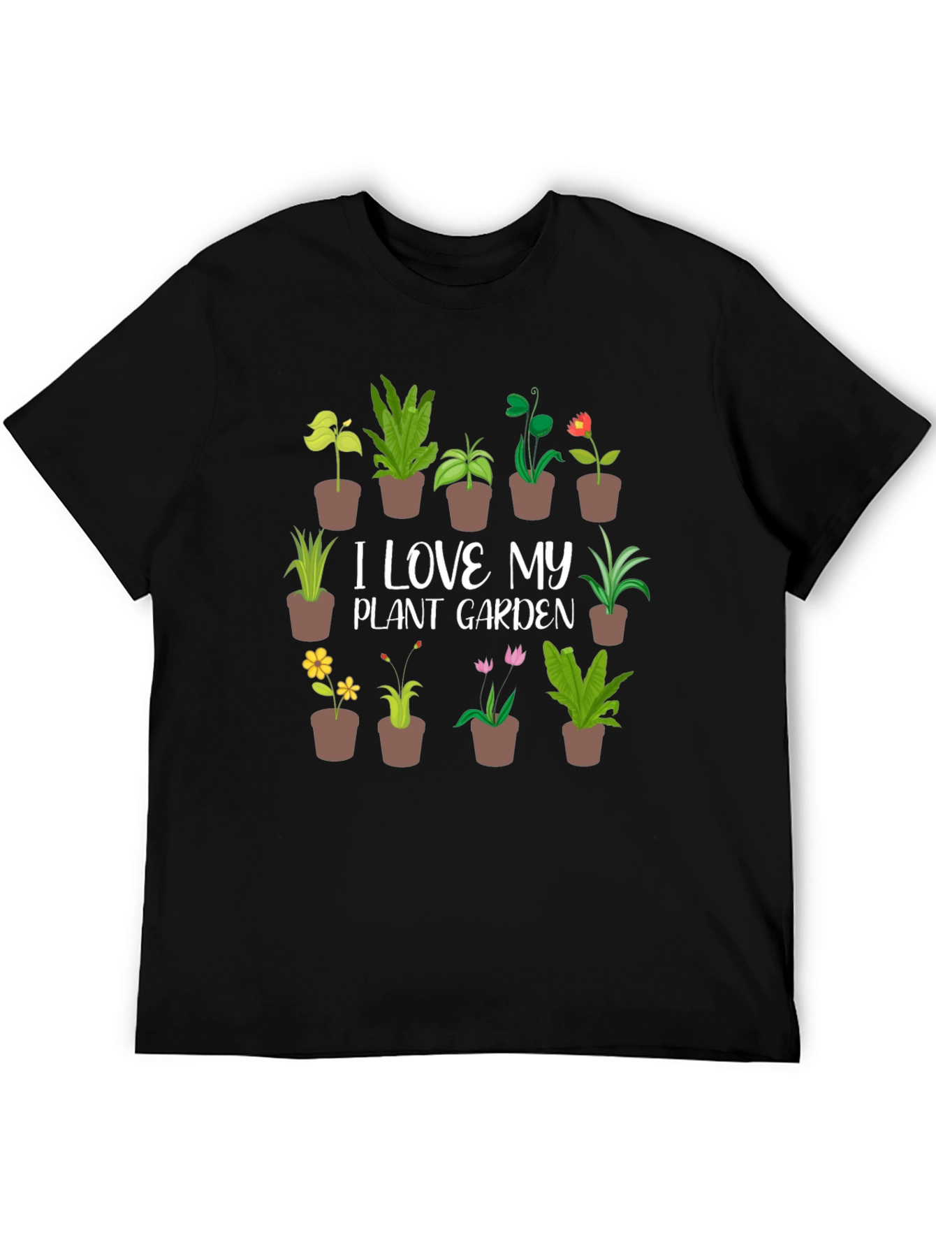 Black Plant Garden T-Shirt - I Love My Plant Garden Tee view 5
