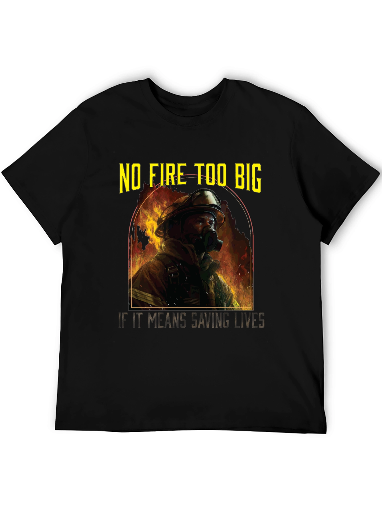 Black Firefighter Hero T-Shirt - Saving Lives view 5